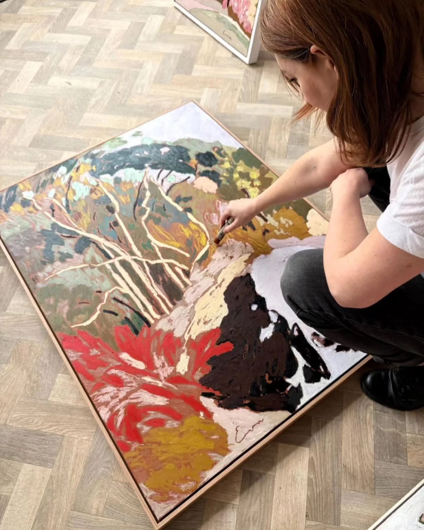 Last week in the studio with new works before heading to @the.art.buyer ready for @affordableartfairuk 
Opening next Wednesday 4th!

#affordableartfairuk #contemporaryartists #oilpaintingonpanel