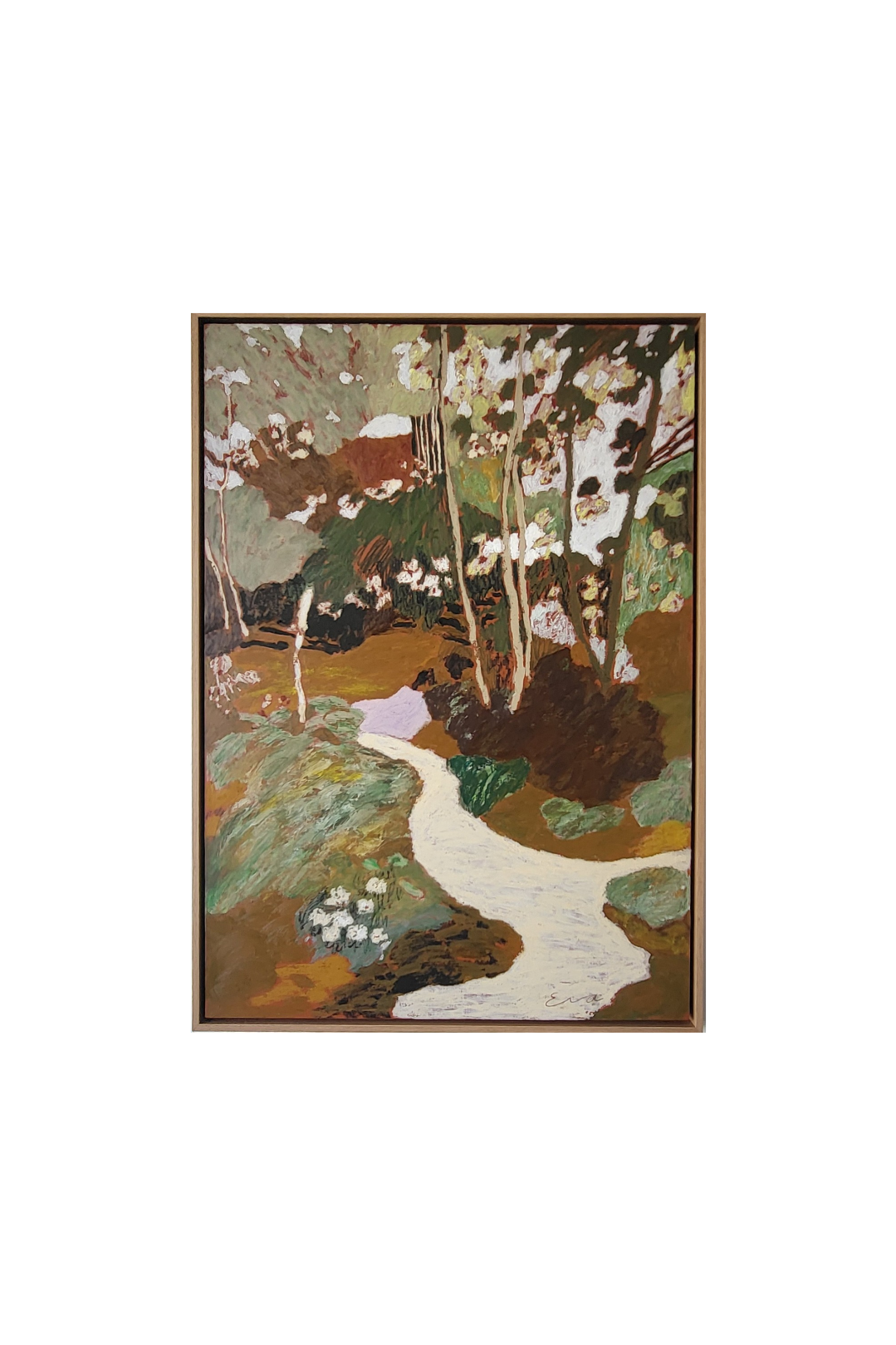 Birch at Dawn,  59 x 84 cm Oak Frame