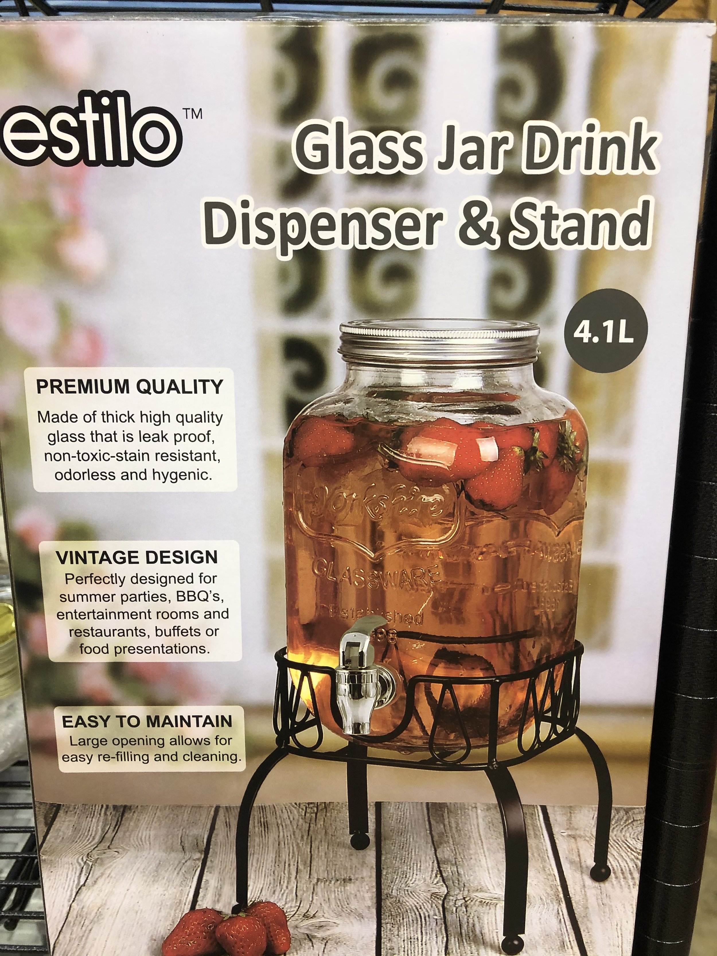 2 Glass Jar and Drink Stand