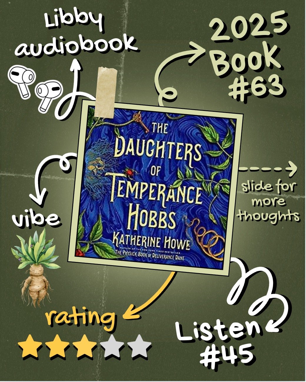 2025 🎧 Listen 45/Book 63 - The Daughters of Temperance Hobbs by Katherine Howe

#readallthebooks #omneslibroslegimus #wereadallthebooks #books #booklovers #read #readers #bookclub #bookclubs #shelfindulgence #shelfindulgencebookclub #shelfindulgence