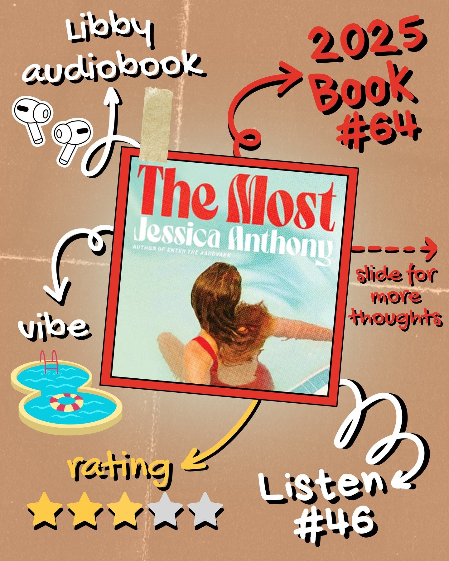 2025 🎧 Listen 46/Book 64 - The Most by Jessica Anthony

#readallthebooks #omneslibroslegimus #wereadallthebooks #books #booklovers #read #readers #bookclub #bookclubs #shelfindulgence #shelfindulgencebookclub #shelfindulgencebookclub2025 #bookit #pe