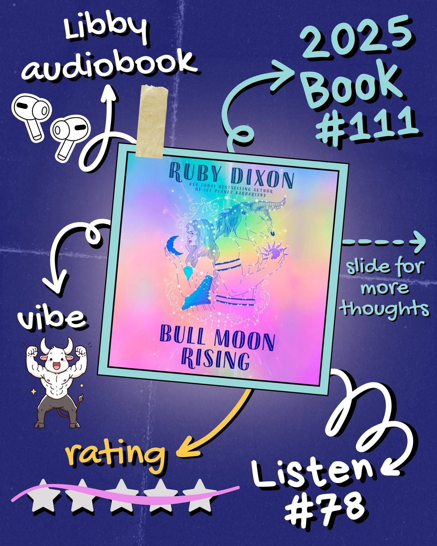 2025 π§ Listen 78/Book 111 - Bull Moon Rising by Ruby Dixon
#readallthebooks #omneslibroslegimus #wereadallthebooks #books #booklovers #read #readers #bookclub #bookclubs #shelfindulgence #shelfindulgencebookclub #shelfindulgencebookclub2025 #bookit