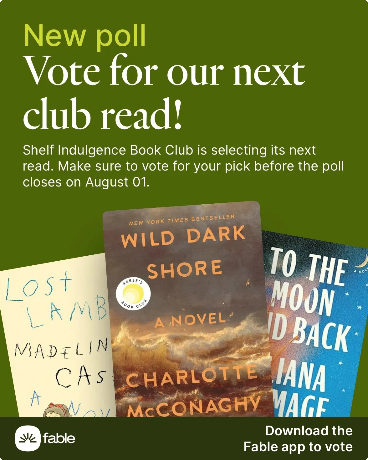 I enjoyed The Children quite a bit in July! Now it is time to pick our August book. Poll has been posted on Fable, don&rsquo;t forget to vote!

Not part of the club yet? Come join and read with us: https://tinyurl.com/FableSIBC

📚📚📚📚📚📚📚📚

#re