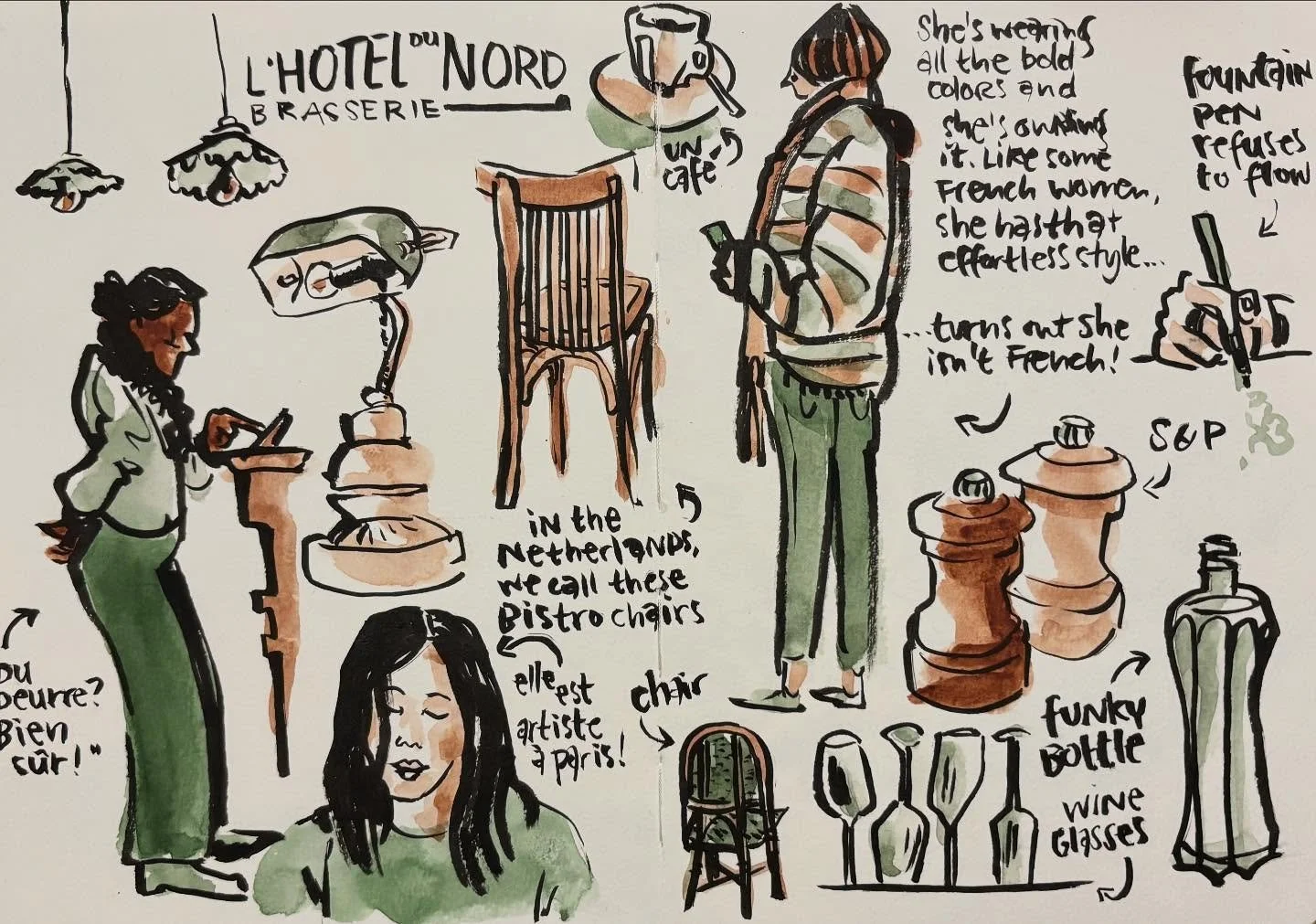 Today was arrival day in Paris!

What a luxury, with just a few hours on the train, to be in a different world. One of my favorites. 

First things first: getting settled and drawing in a Parisien caf&eacute;, together with my friend @artlyfestyle !
