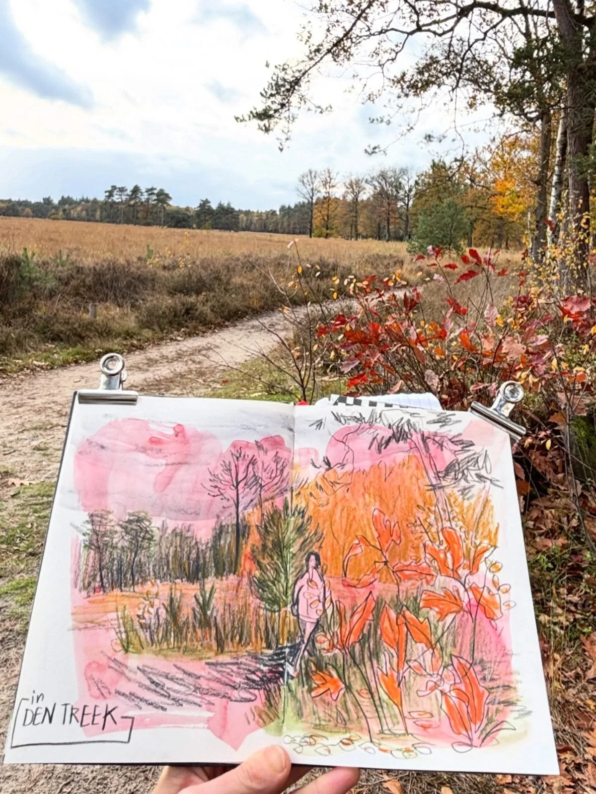 Spending time in nature this afternoon, sketchbook in hand. 

It was a total meditation, a recharge after yesterday&rsquo;s intensive online workshop. 
My sketchbook = therapist, companion, mindfulness teacher.