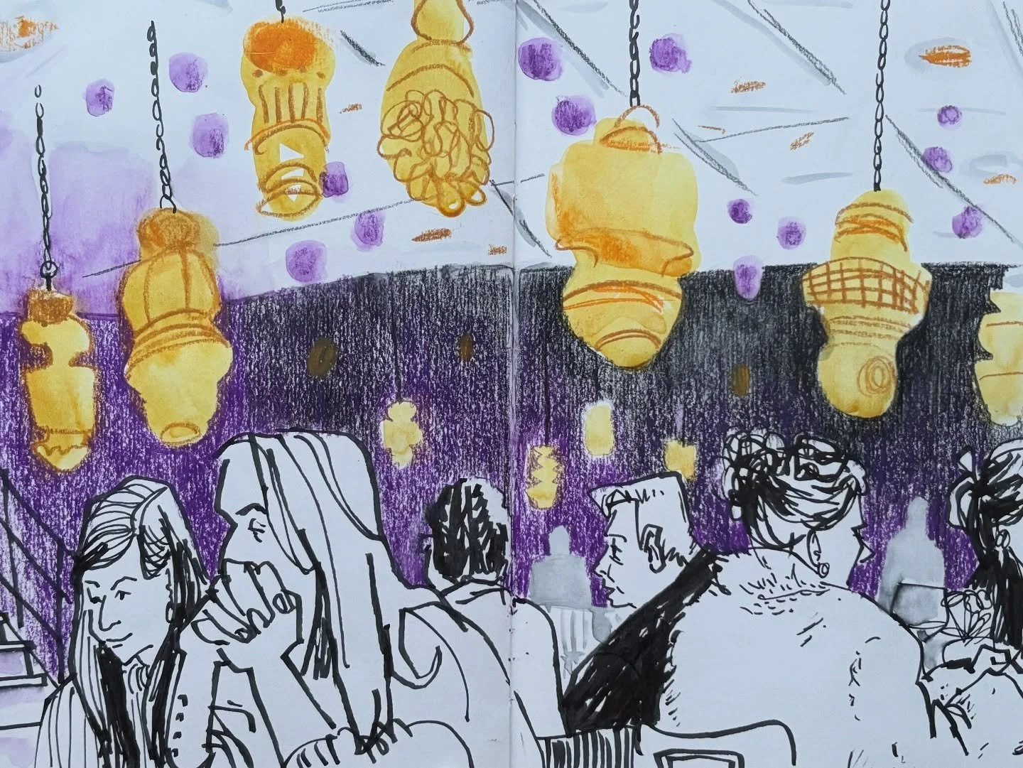 Sunday Funday with my drawing friends. I love that we get to do this every month. 
It&rsquo;s so special how a friendship can deepen while you make art together. Around the art making, lunch and drinks, interesting conversations unfold, sometimes hea