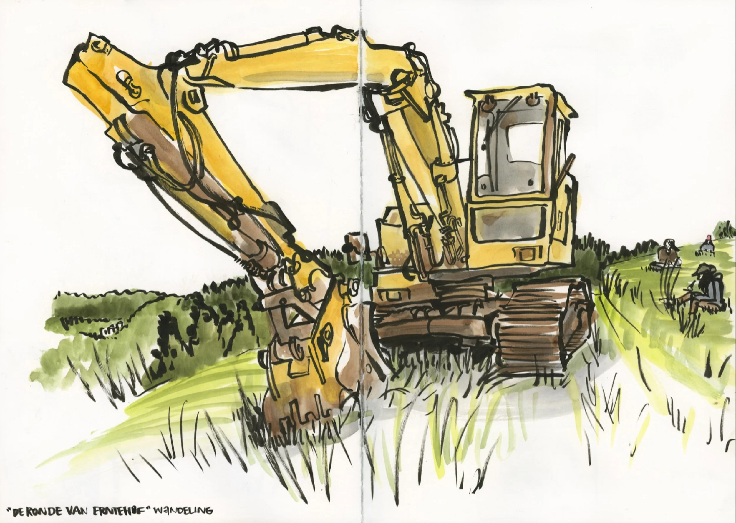 I pulled this one from my archives, because it&rsquo;s so random. During a walk in the German Eifel, where I was teaching my workshop Drawing In The Wild at @machershaus_waldecken10 , we stumbled upon this. Some people giggled that I chose this as my