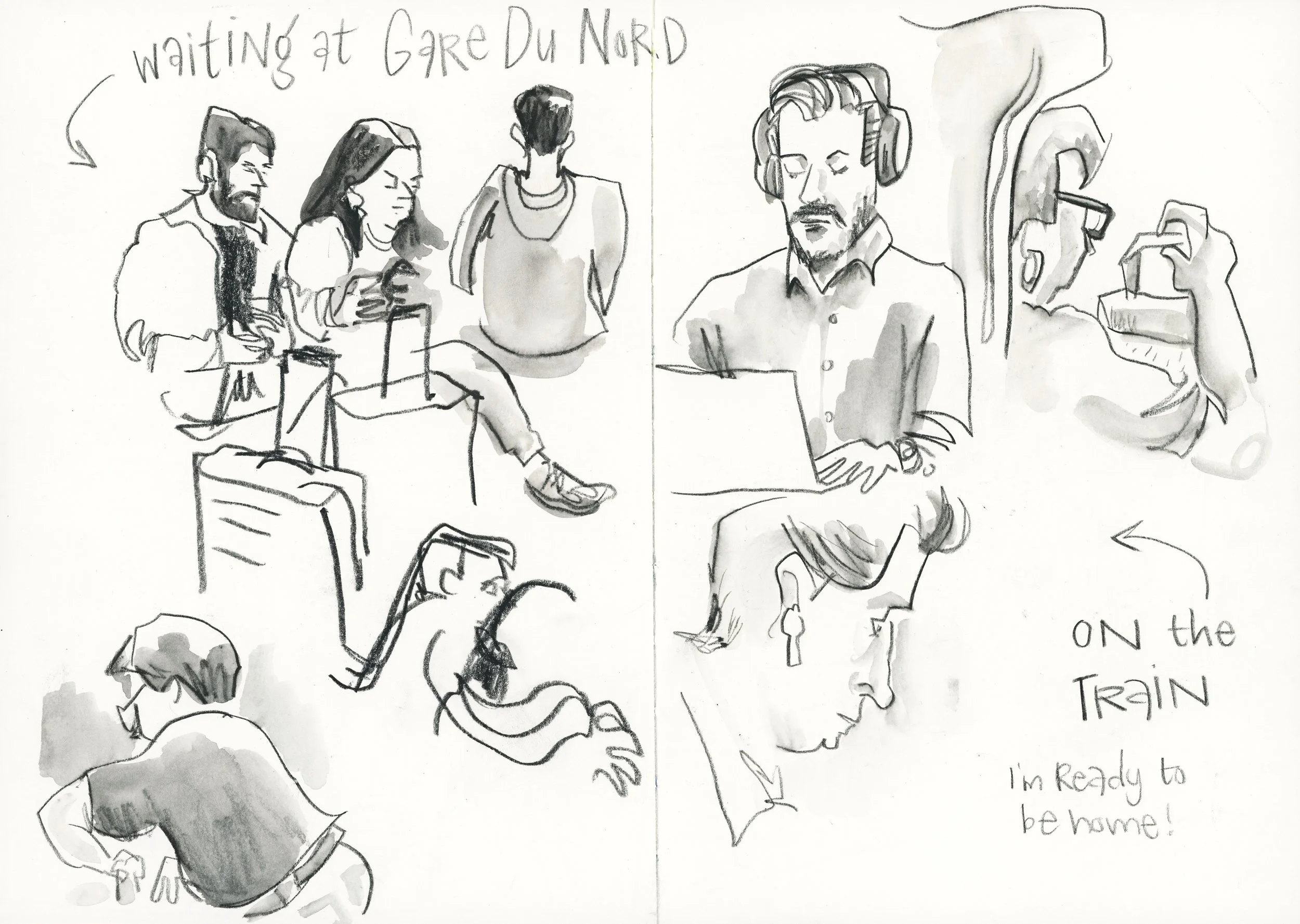 People Sketching on the Go