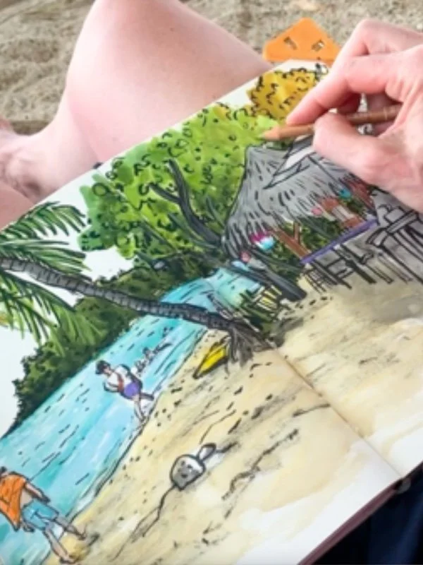 Sketching a Tropical Beach
