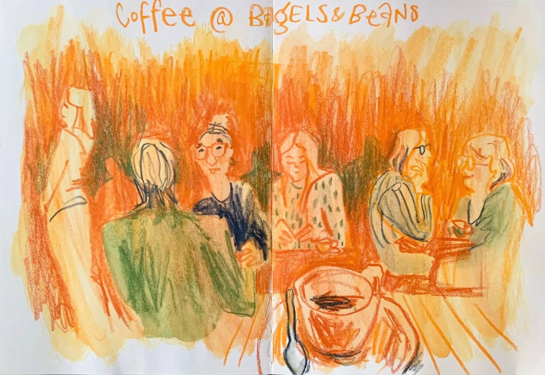 A coffee break in the middle of the day! After a morning of focus work, I needed to feed my creative mind by getting fresh air and move. So I walked into town and treated myself to a coffee and a sketch.

When I came back home, I felt refreshed and h
