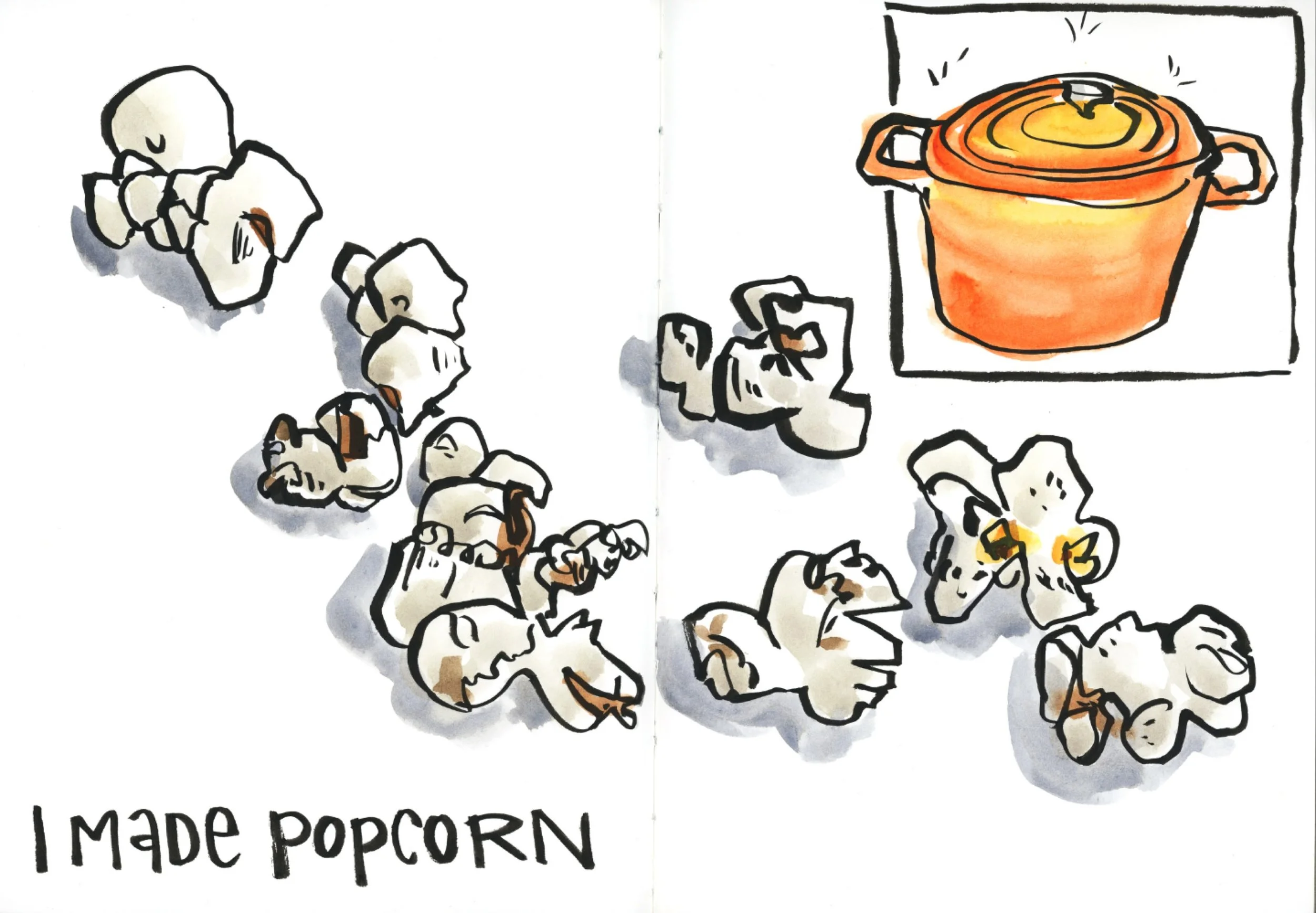 Popcorn makes me happy, because it makes me feel like a kid again. Making it is like magic. Starting with kernels at the bottom of the pan&hellip; They really don&rsquo;t look very appealing or promising, but then the first popping sounds against the