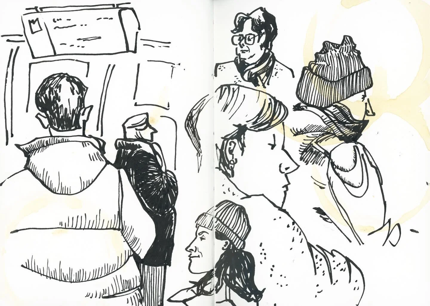 On-the-go sketching. It&rsquo;s one of the best ways to filter out the crowds and busy-ness when traveling by public transport, especially during rush hour. 
If you ever feel like your brain gets overstimulated by things you can&rsquo;t control: get 