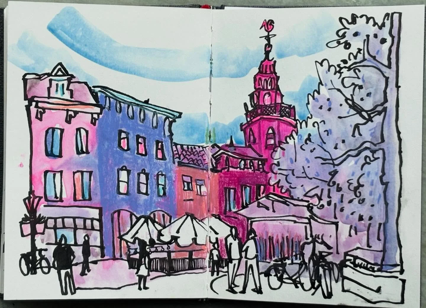 I had a super fun day in Gouda at the National Sketchday organized by @urbansketchers.nl and the Urban Sketchers Gouda team. 
I went there together with @koenefrans and @martinedegraaff , sketching, chatting, enjoying the wonderful city. 

Materials 