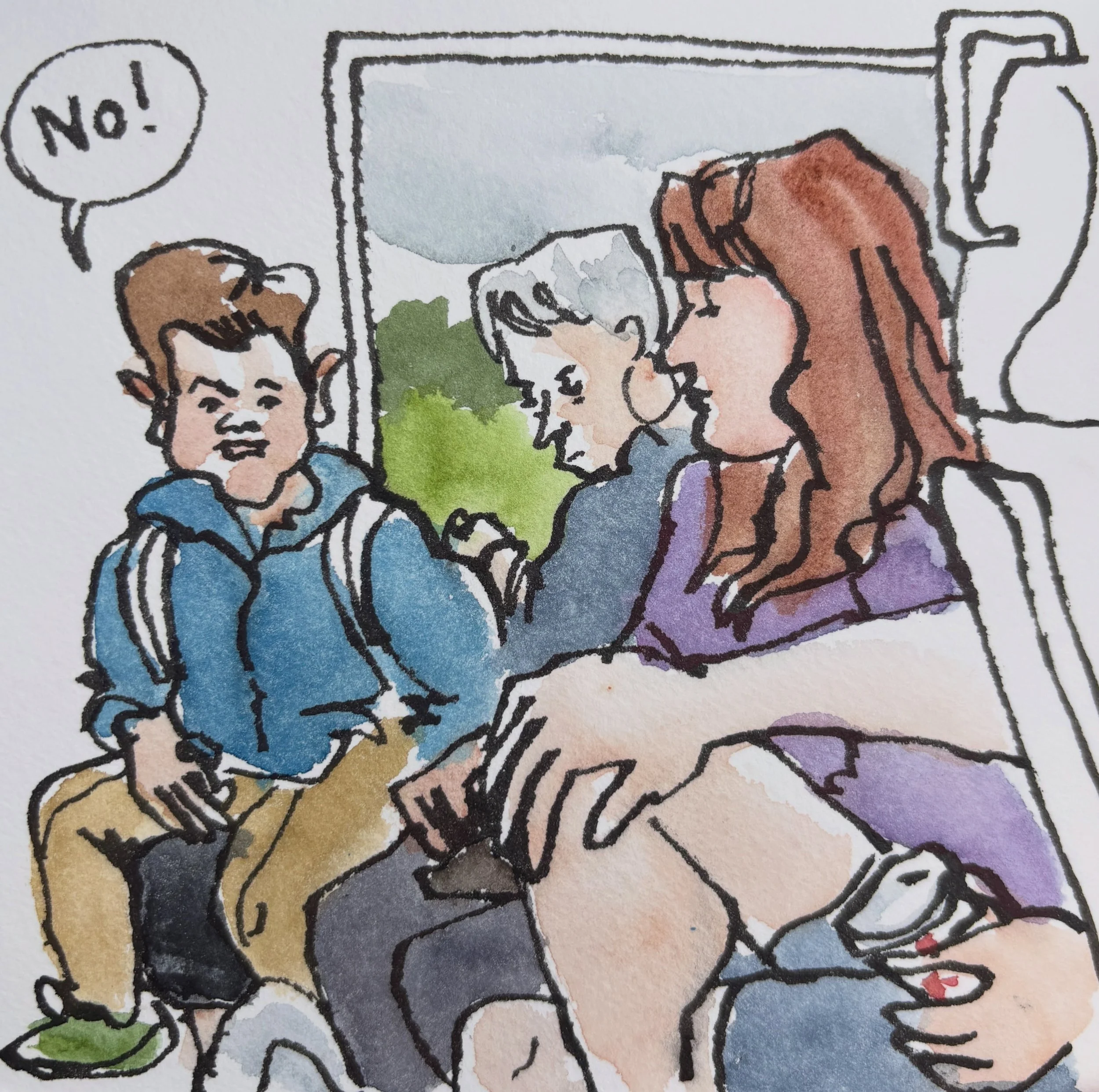 A short commute to Amsterdam to go see my parents. The train also stops at Schiphol airport, and I noticed lots of families going on vacation. With suitcases big and small, and&hellip;. Many angry kids. 
Sometimes this 35 minute train ride is very ca