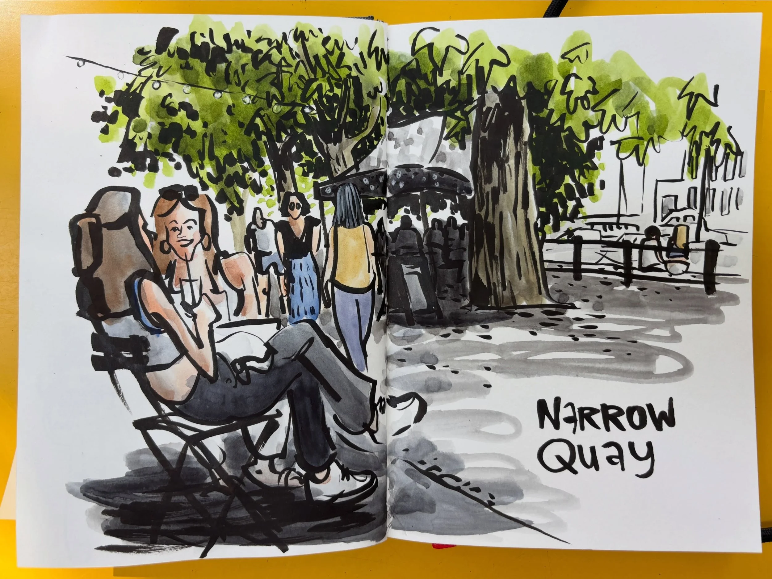 Off to a good start for my study trip in Bristol, UK. 

1. I made it across the pond safely
2. Explored the neighborhood my hotel is in
3. Found good coffee and a great lunch
4. Sketched

I am so lucky and privileged to take a trip like this. I will 
