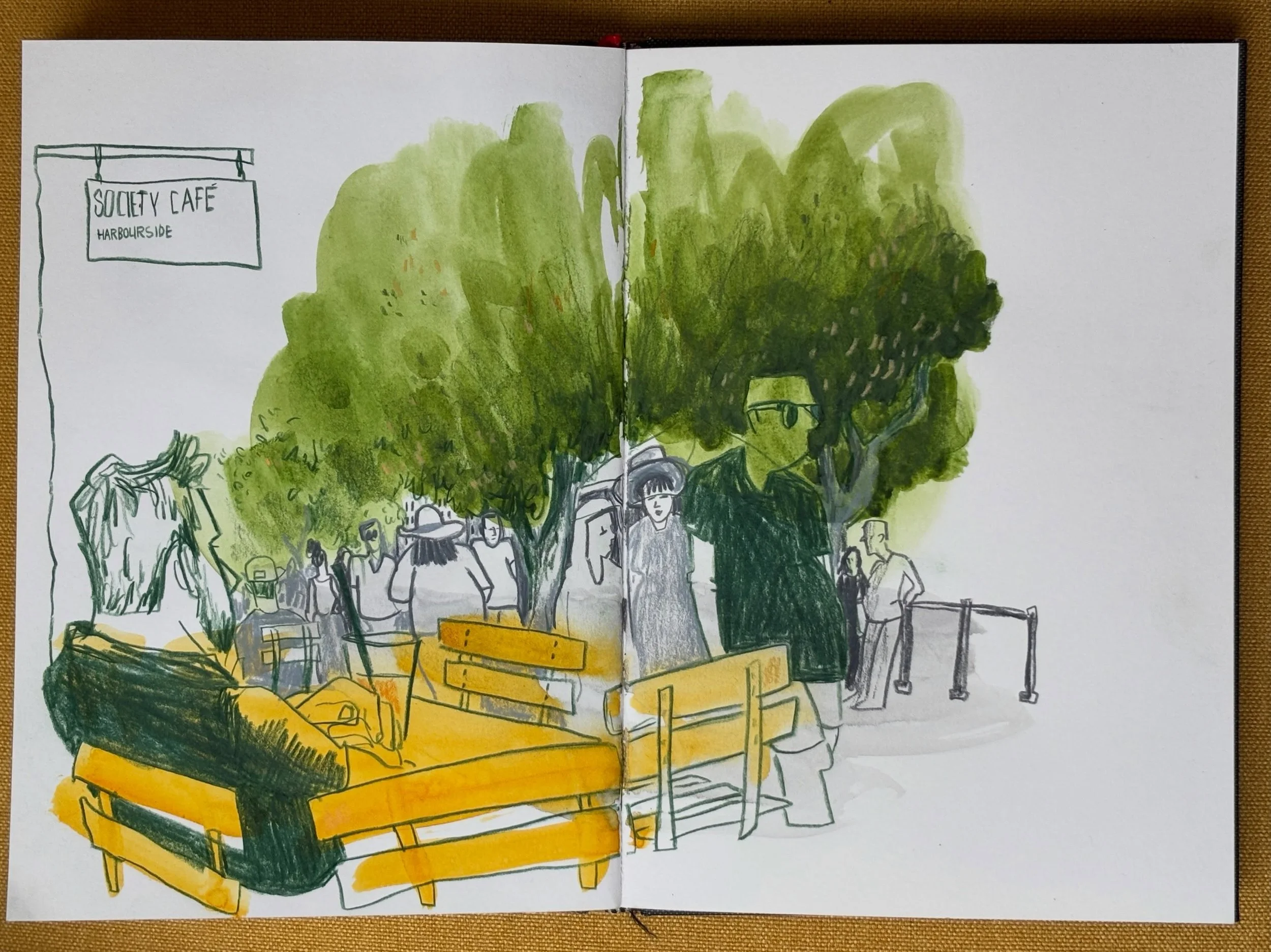 Last day in Bristol. Coffee at @societycafe once more, then some exploring in town. 
As a last field trip with the @pushingyoursketchingboundaries group, we went to the Hot Air Balloon Fiesta, which was basically just a fair. I sketched side by side 