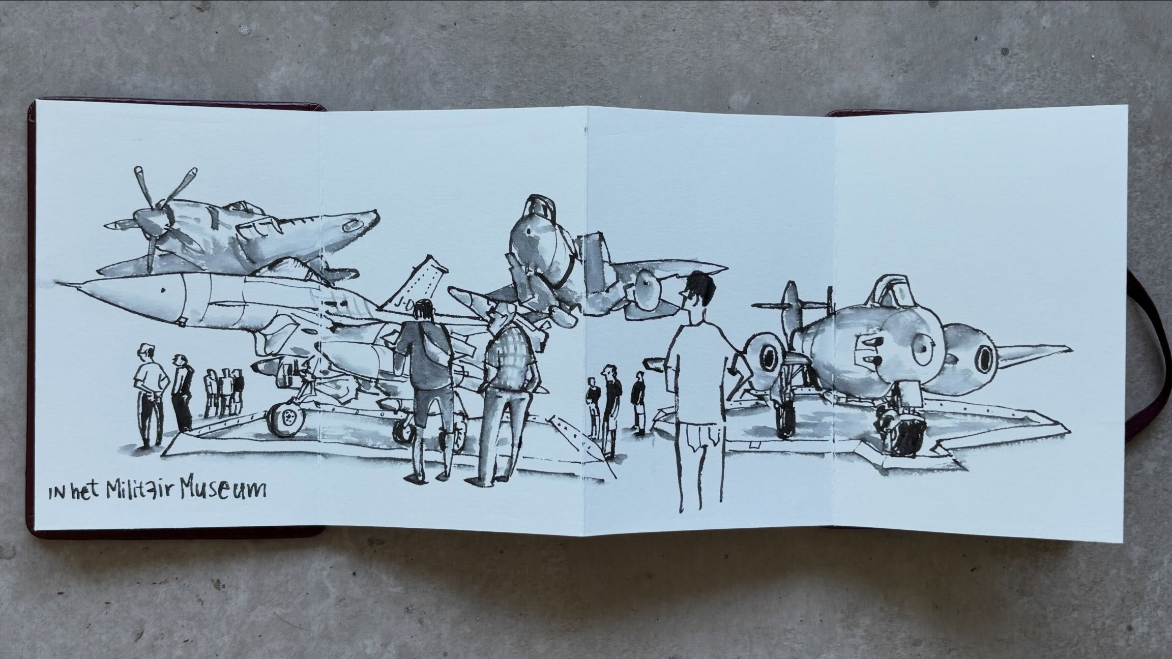 Today I ignored my to do list and that it&rsquo;s a work day. Instead, I went along with my husband and father in law to the military museum today. 

While they geeked out over machinery and history, I was in my own geek-world: my sketchbook. 

Last 
