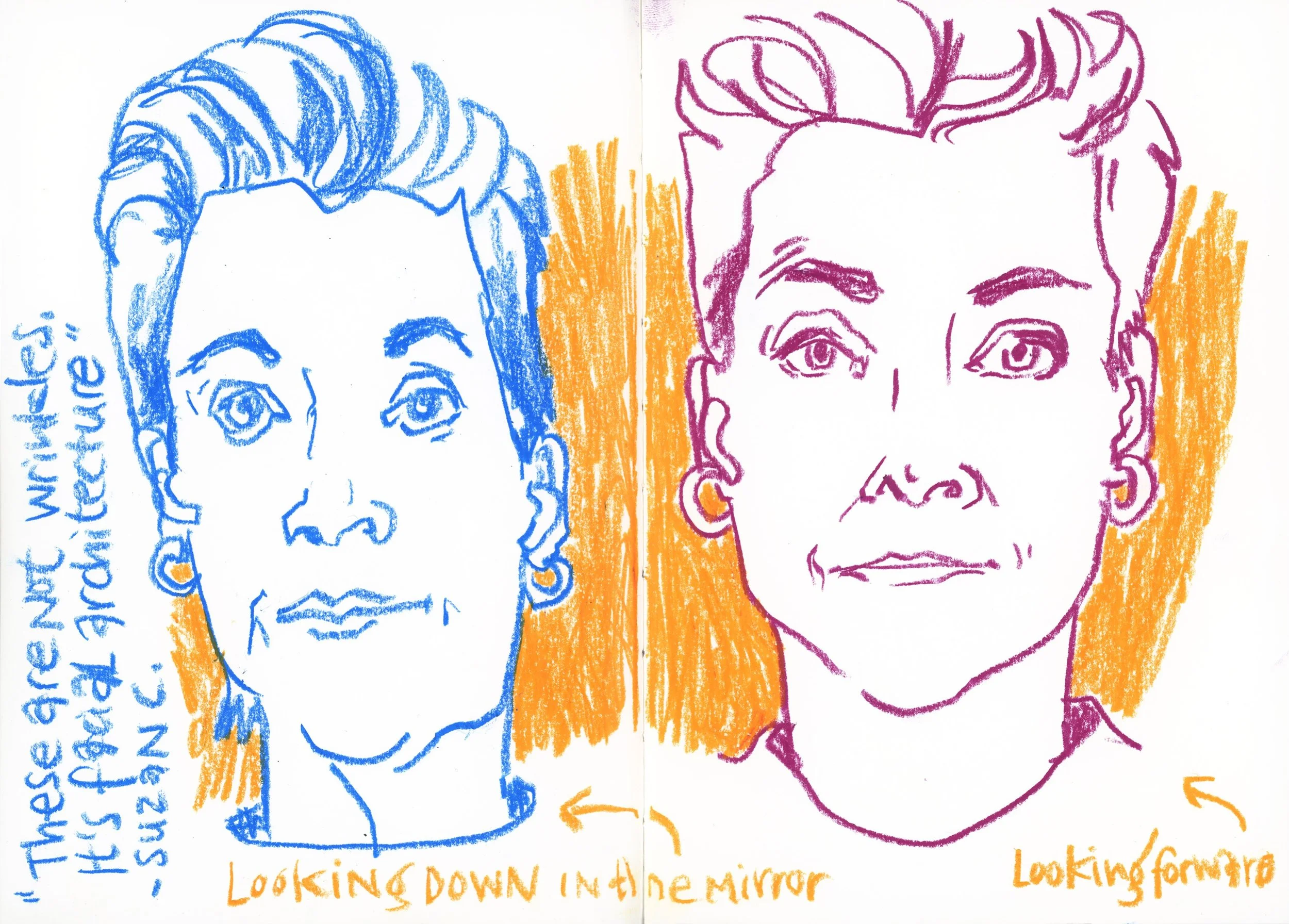 Tip! If you don&rsquo;t know what to draw, draw your own face. Always a great challenge, with different outcomes each time. 

Earlier this week, I had an art date on Zoom with @suzanacolon , who is preparing for #SelfieTember coming up next month. Ke