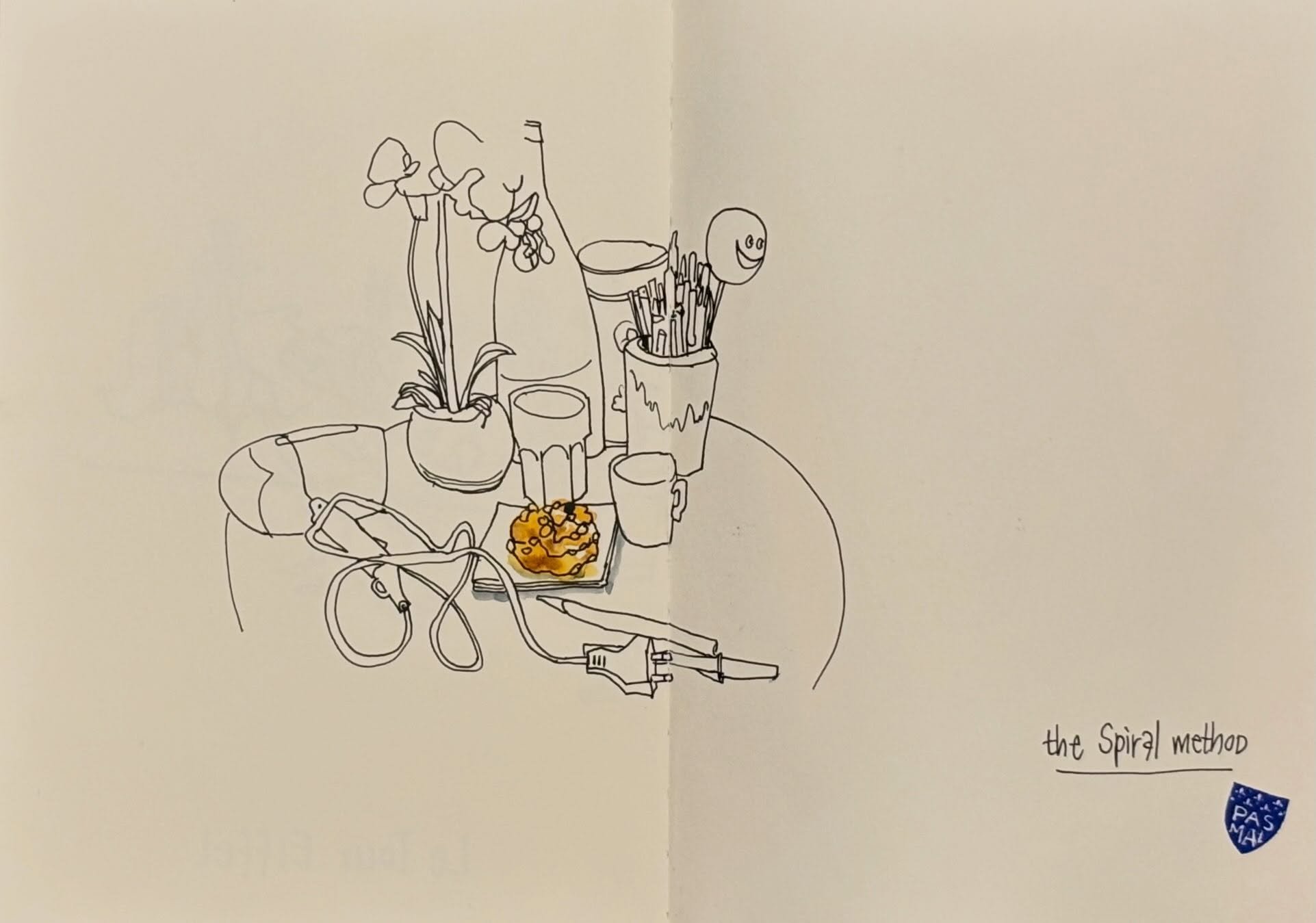 Day 5 of the Paris Sketchbook Workshop I&rsquo;m co-leading with @cynthiamorris and @marcus.mcallister.artist 
Exercises in class, and sketching in the wild during the afternoon Sketchup session.