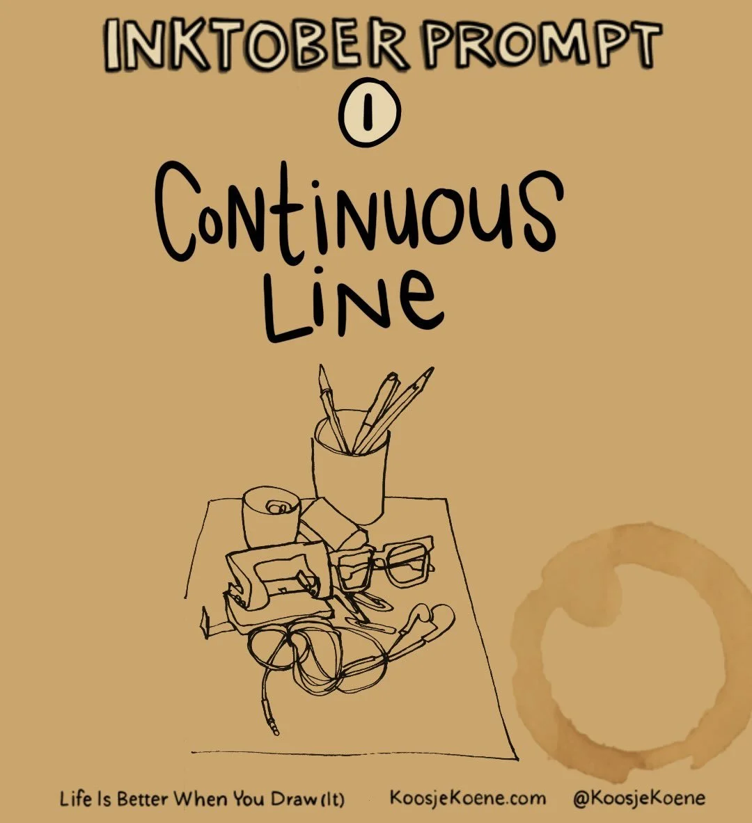 First of October! 
Whether you&rsquo;re following the official #inktober prompts or combining with other versions&hellip; here&rsquo;s my first prompt. Continuous line. 
In my stories, you&rsquo;ll find a link to a video for inspiration, as well as t