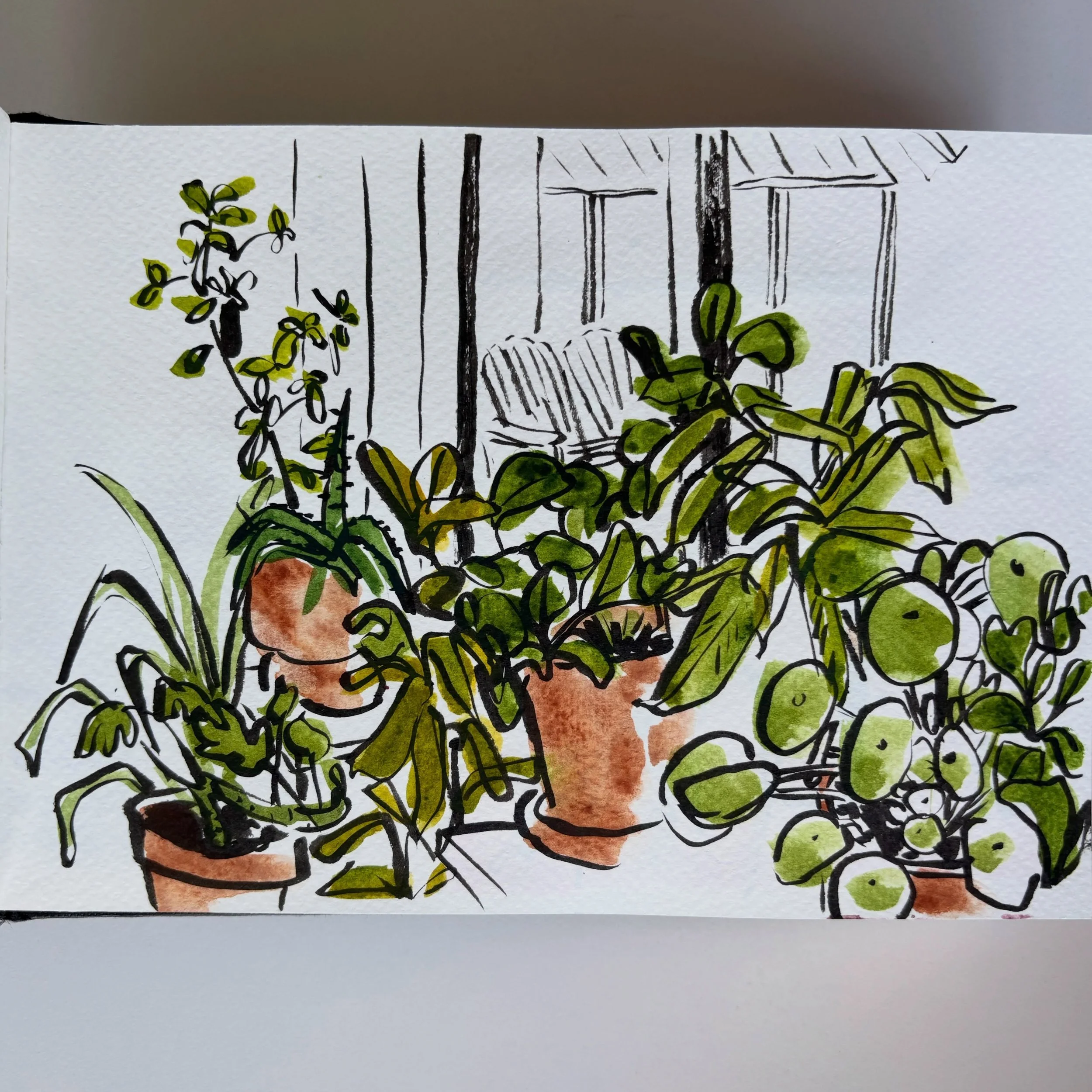 I love using a brush pen. It gives you thick and thin lines, with just the one tool. 

Although: thin lines can be tricky. You need to move the pen delicately. 
Just by changing your pressure, you create variety in the organic line. It&rsquo;s so dif