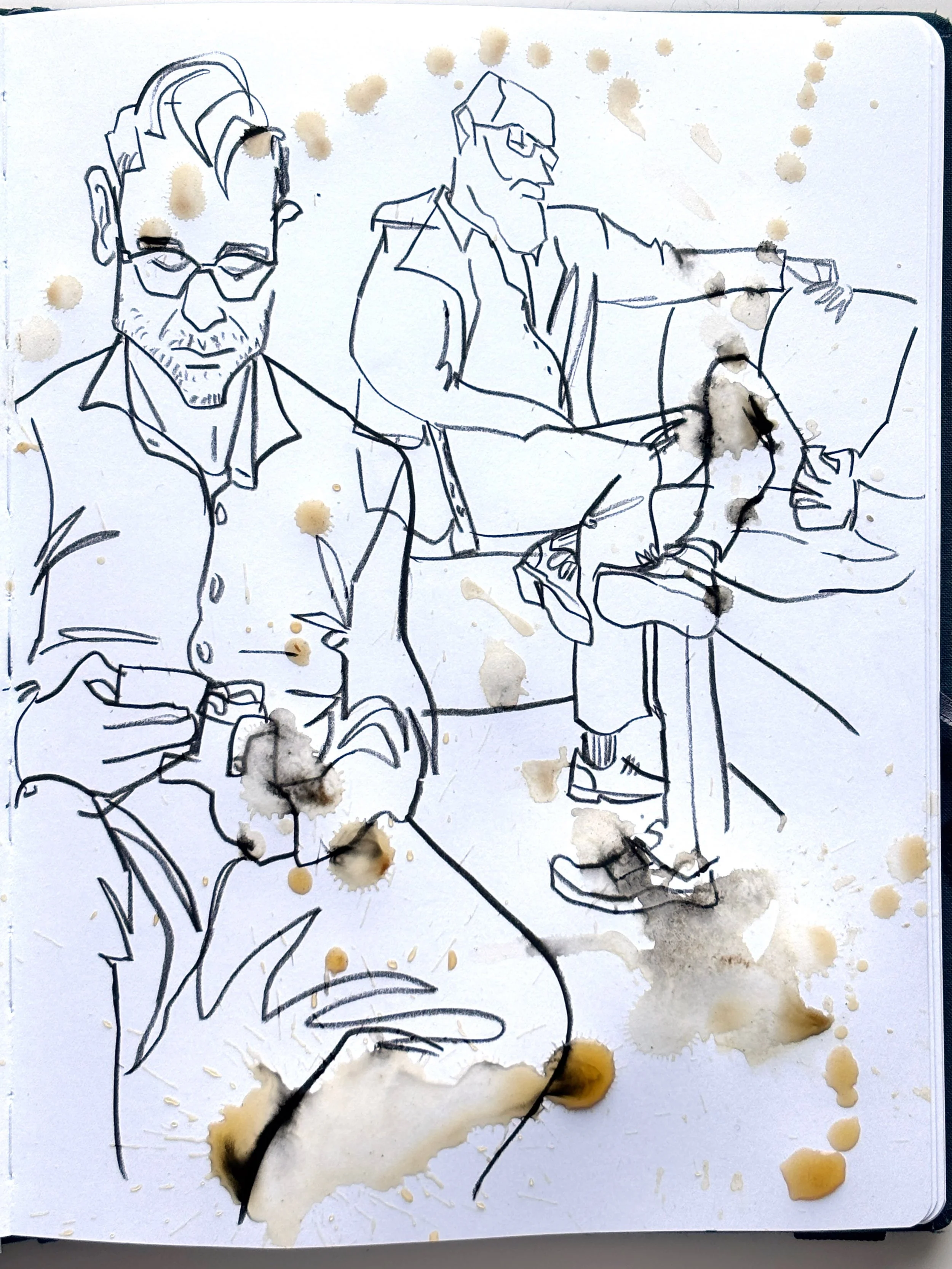 If you feel kind of blocked by the empty page, then break the curse of the blank page by using coffee stains as a fun artistic tool. 
Whether you&rsquo;re in a caf&eacute;, at home or even on-the-go, you can turn your coffee into an art material for 