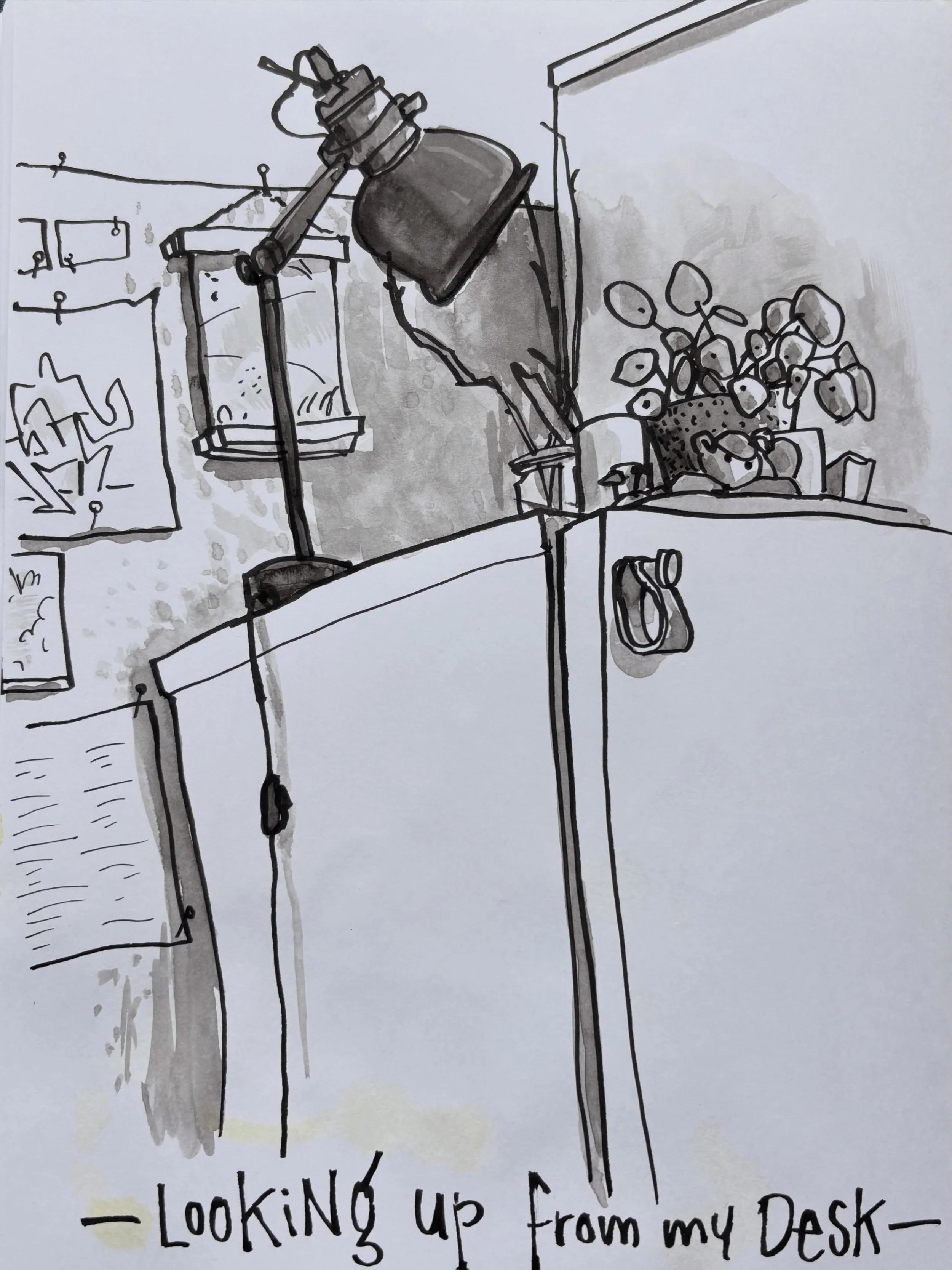 You know that moment when you&rsquo;re ready to draw, sketchbook open, and suddenly you have no idea what to draw?

Then draw something boring. Your cup of coffee (again? yes, again!), that houseplant that needs to be watered, a corner of your living