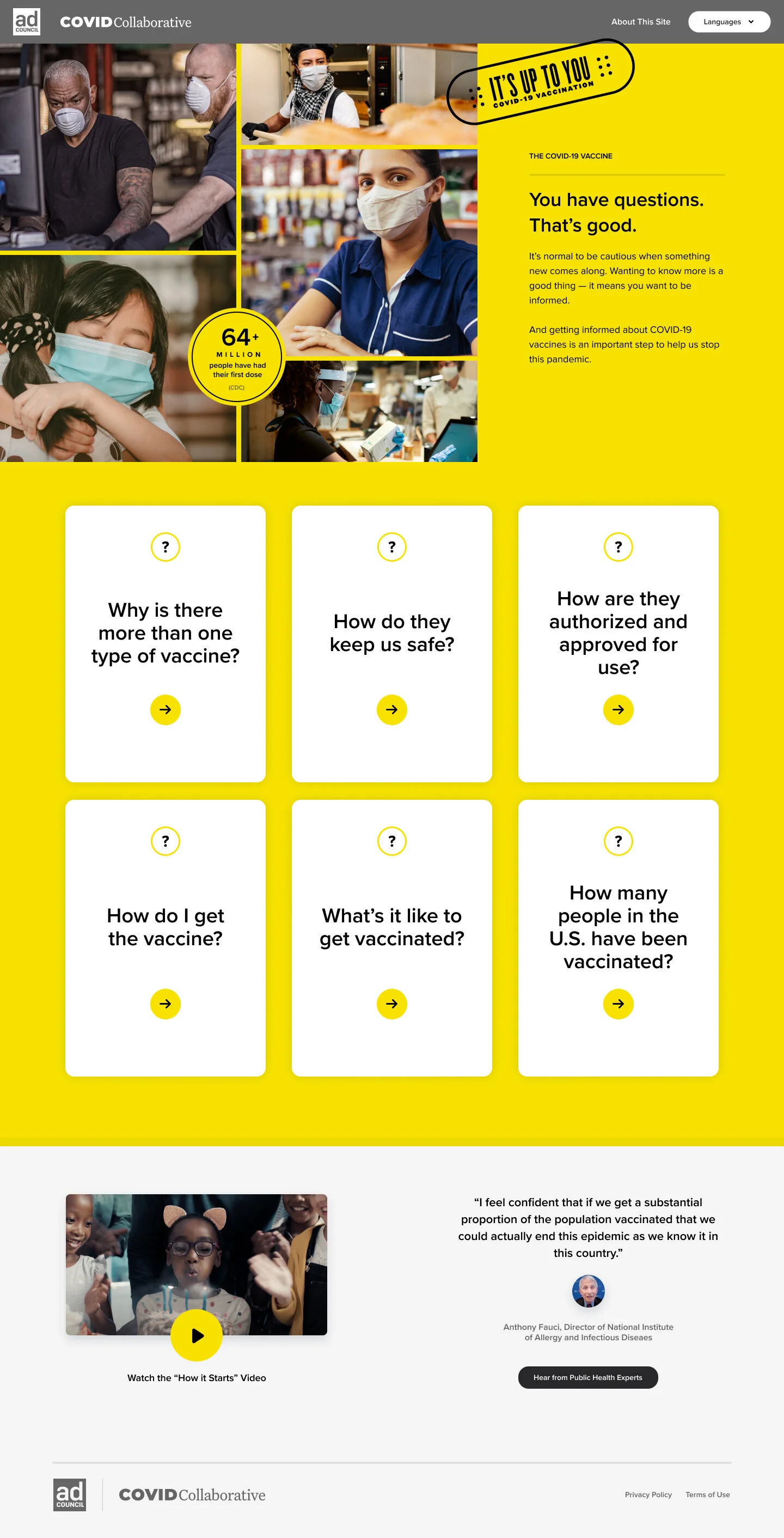 Current Homepage of getvaccineanswers.org