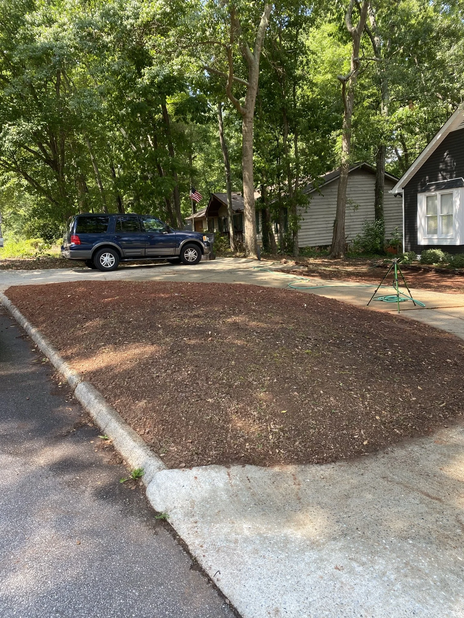 This customer's neighbors said that no one had been able to grow a lawn here in 20 years, so I decided to give it a shot.