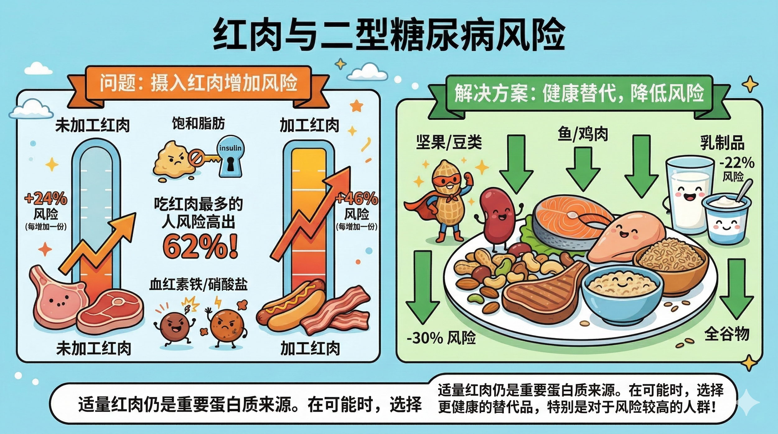 食用红肉增加二型糖尿病风险