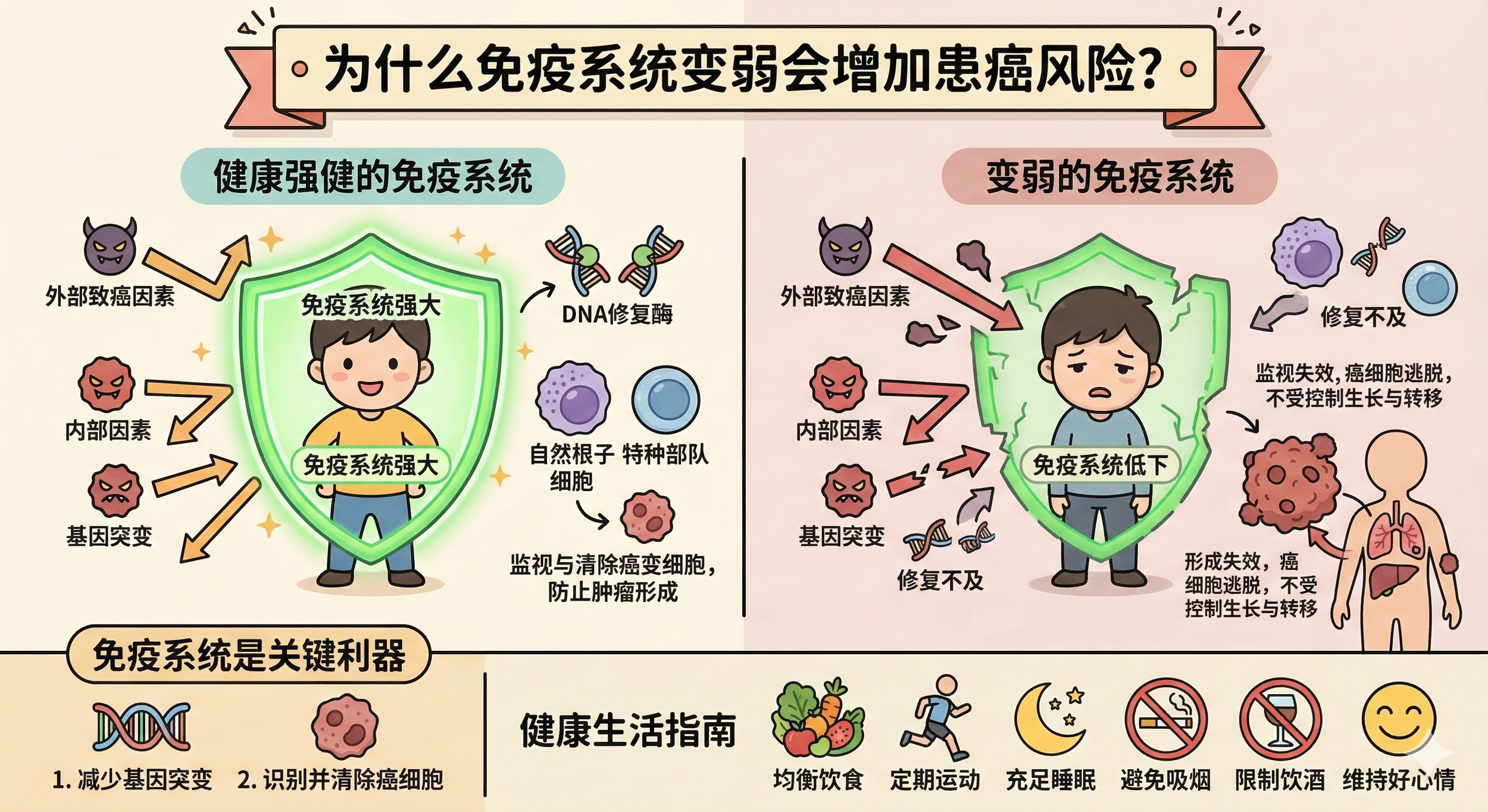 为什么免疫系统变弱会增加患癌风险
