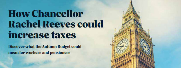 Cover of a publication discussing how Chancellor Rachel Reeves could increase taxes, with an image of Big Ben in London.