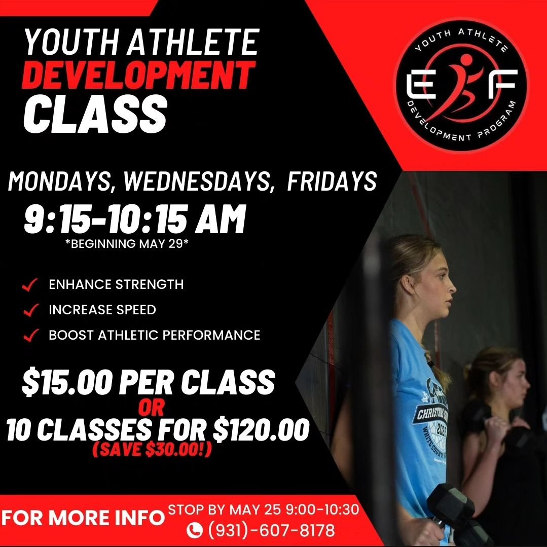 Off Season - In Season, it doesn't matter.  Our youth training class is perfect for athletes from 4th grade thru high school.  Stop by or call for more information.