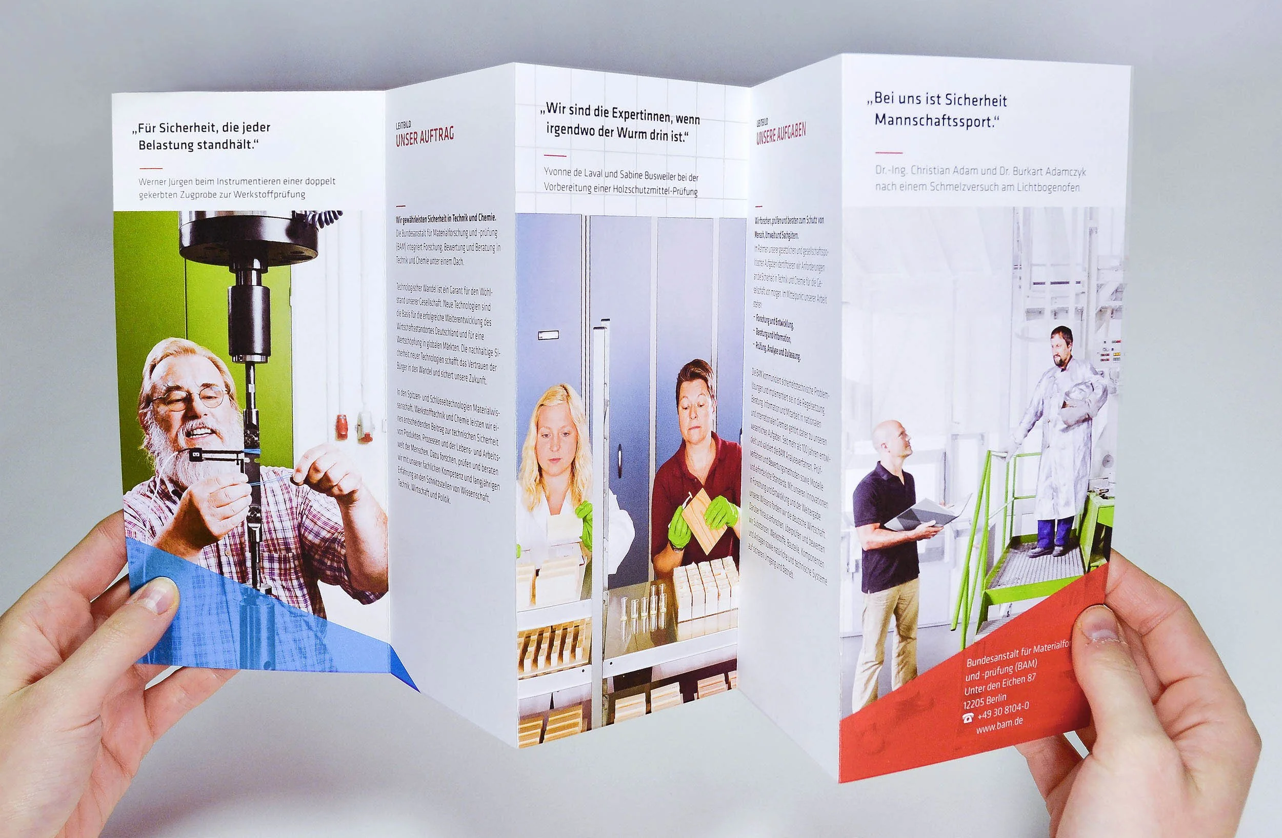 Flyer für die Leitbildkampagne der BAM