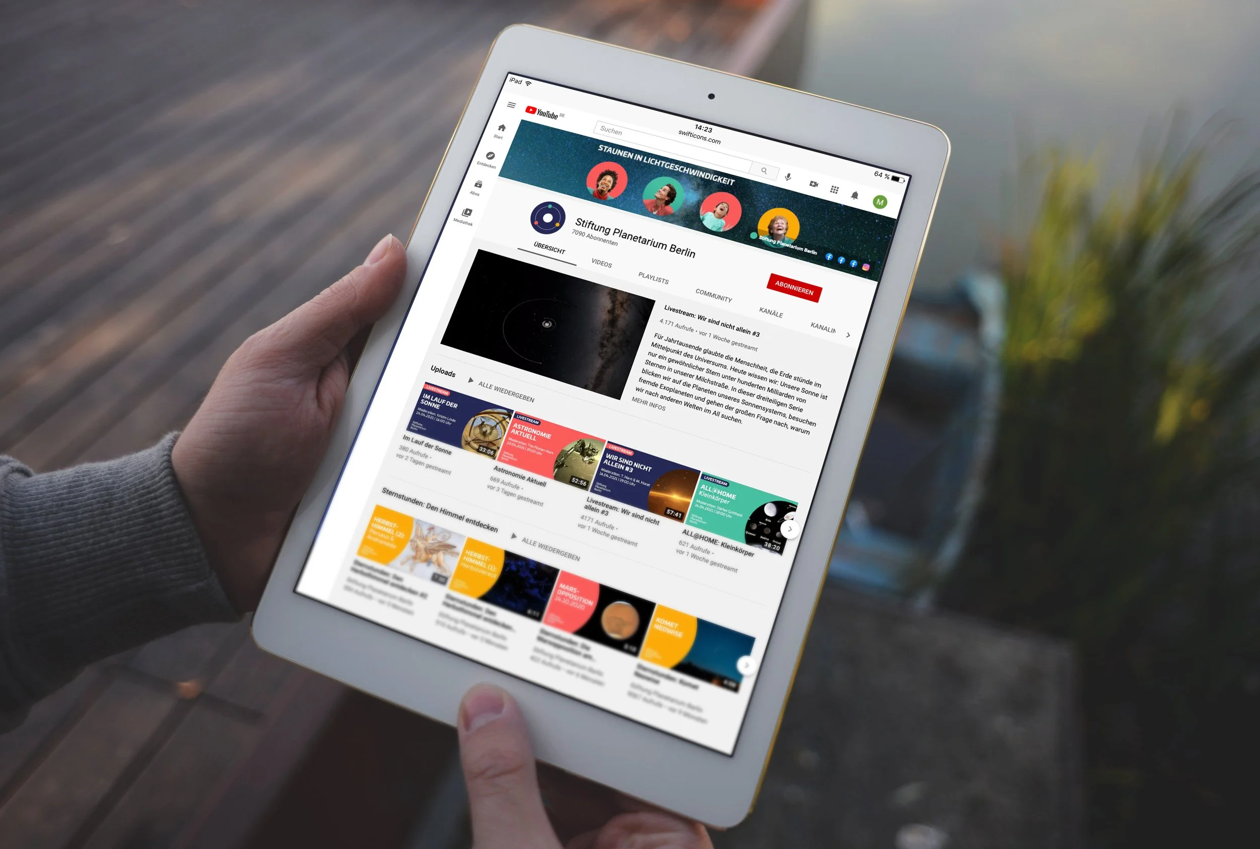 Design des YouTube-Kanals der Stiftung Planetarium Berlin