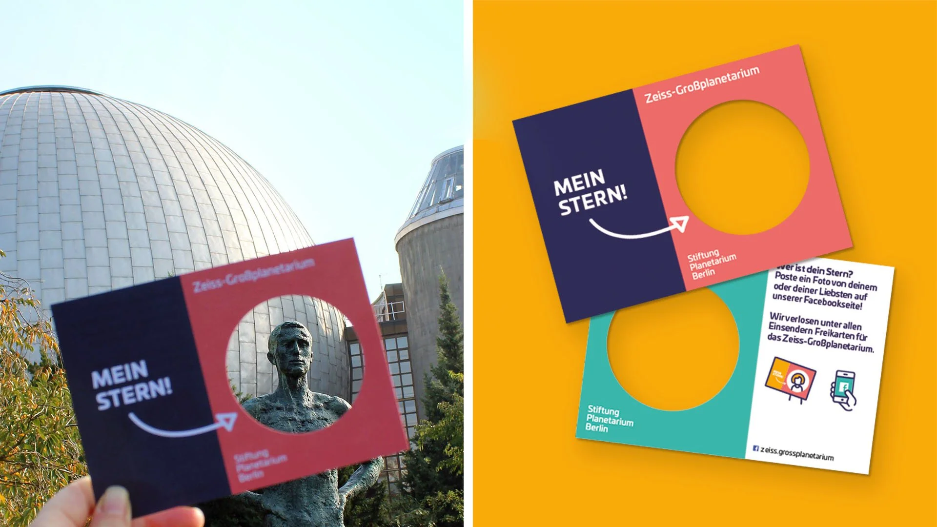 Postkarte "Mein Stern" für eine Social Media Aktion der Planetarien Berlin