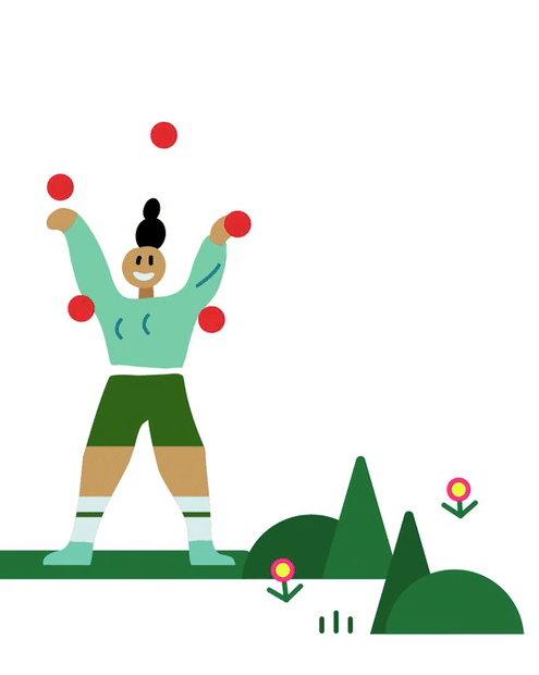 Illustration einer jonglierenden Person