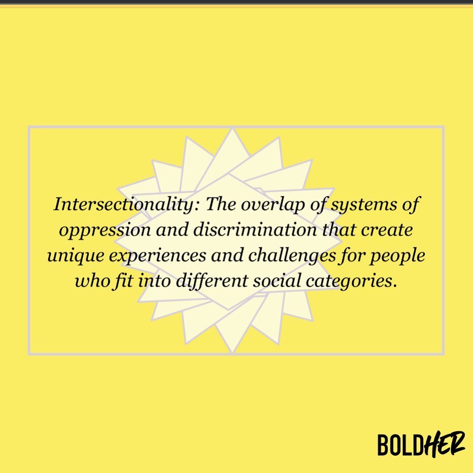 Intersectionality , a term coined in 1989 by Kimberl&eacute; Crenshaw, helps us understand how people&rsquo;s experiences change based on the different parts of their identity. This intersection can occur based on someone's gender, race, class, ethni