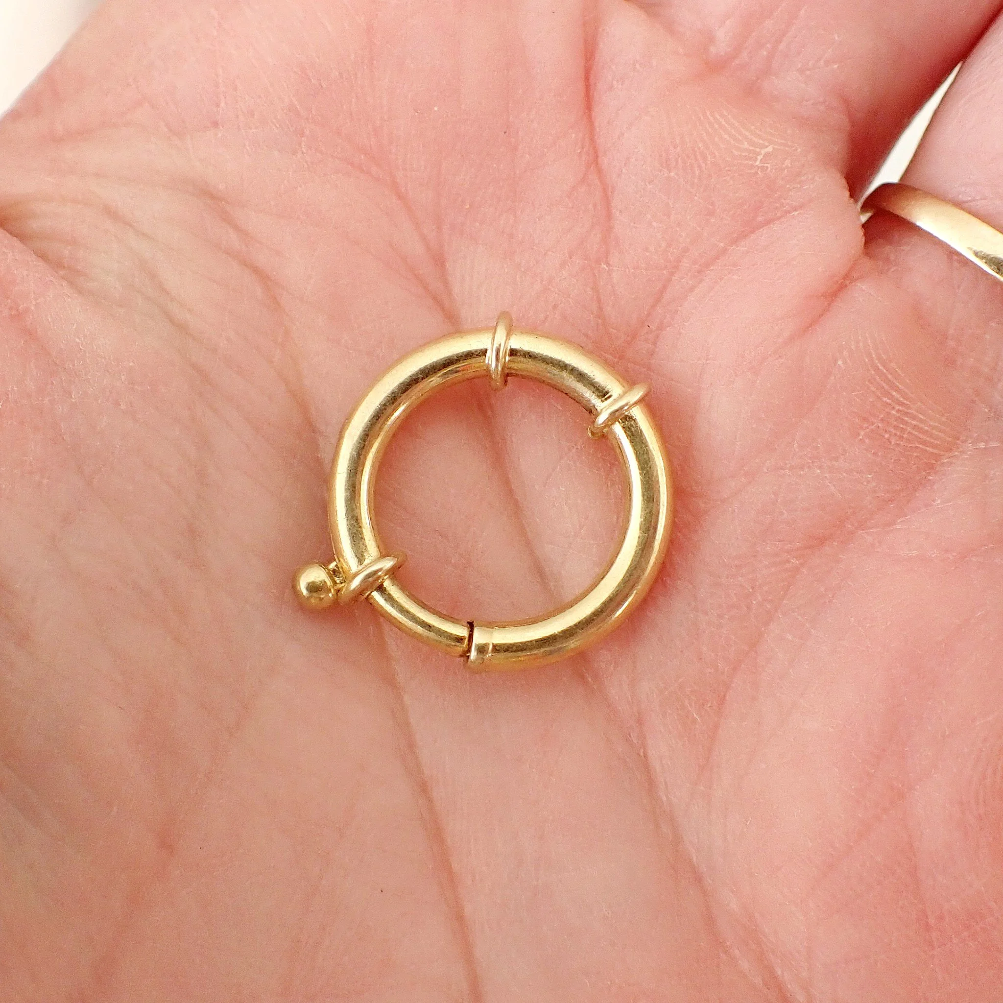 12mm Gold Plated Sterling Silver Spring Hook And Eye Bolt Ring Clasp – 925 Silver #99376