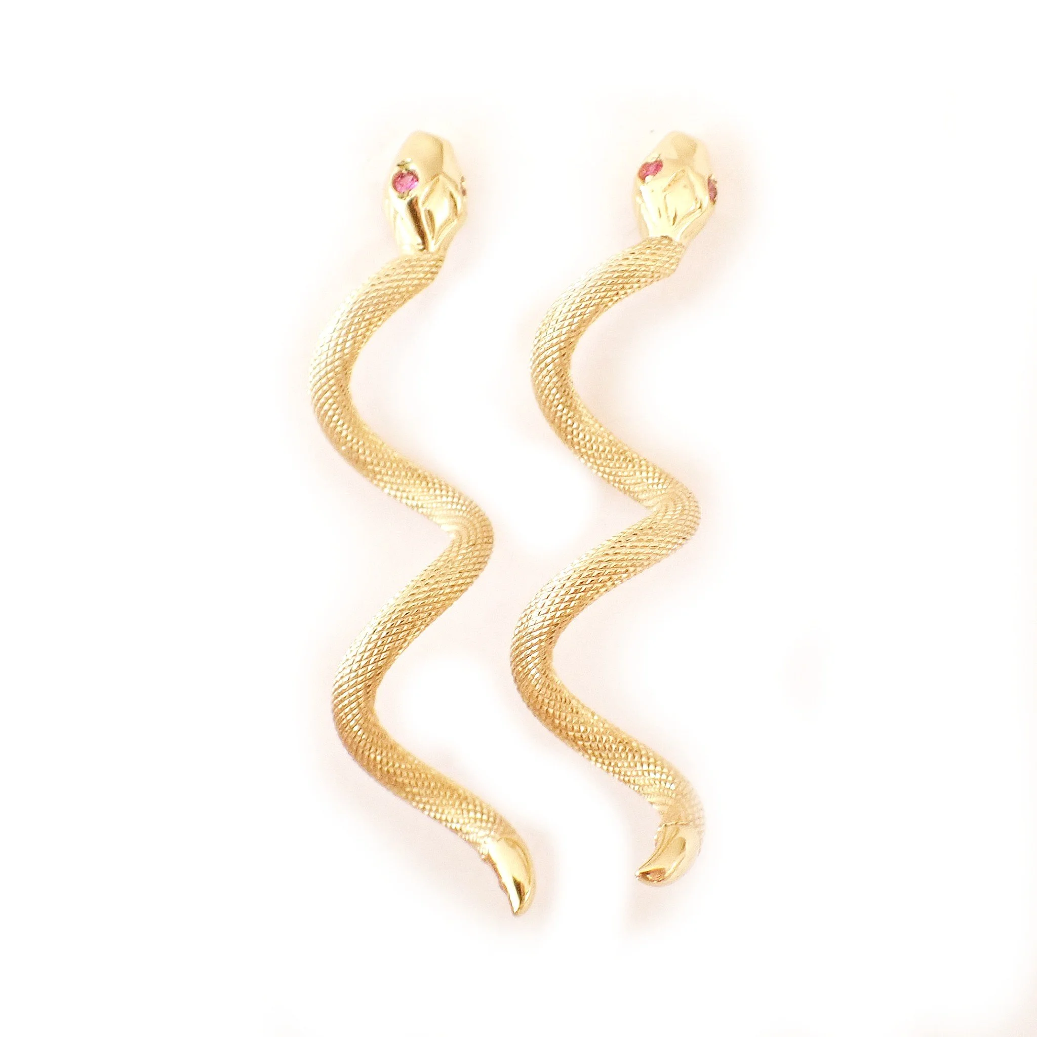 Vintage Gold Snake Earrings