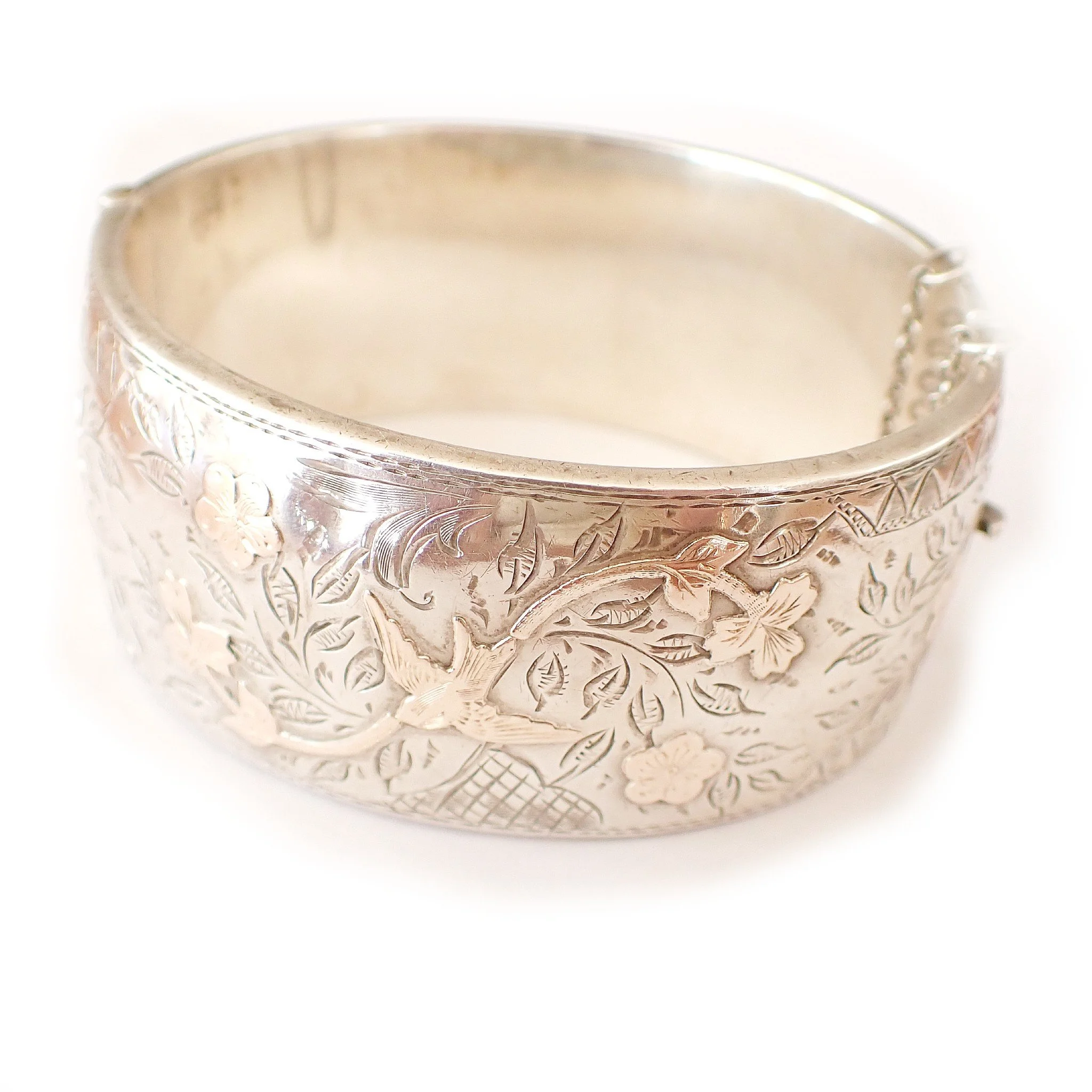 Vintage Bird and Flower Bracelet