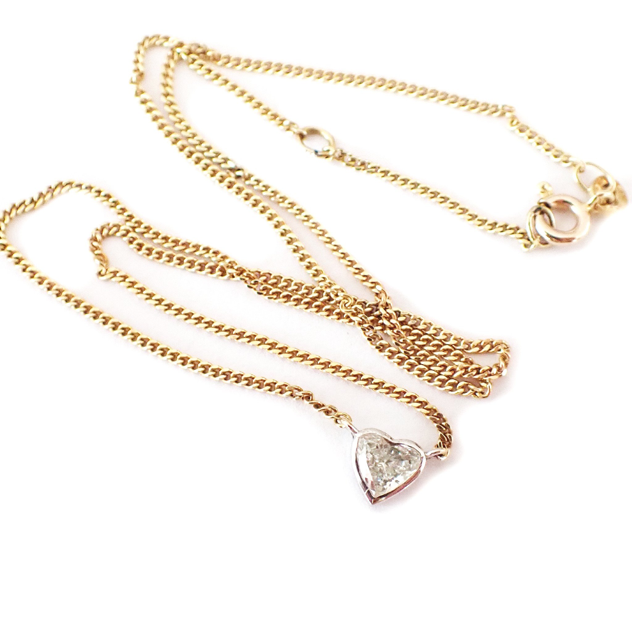 Vintage Heart Diamond Necklace