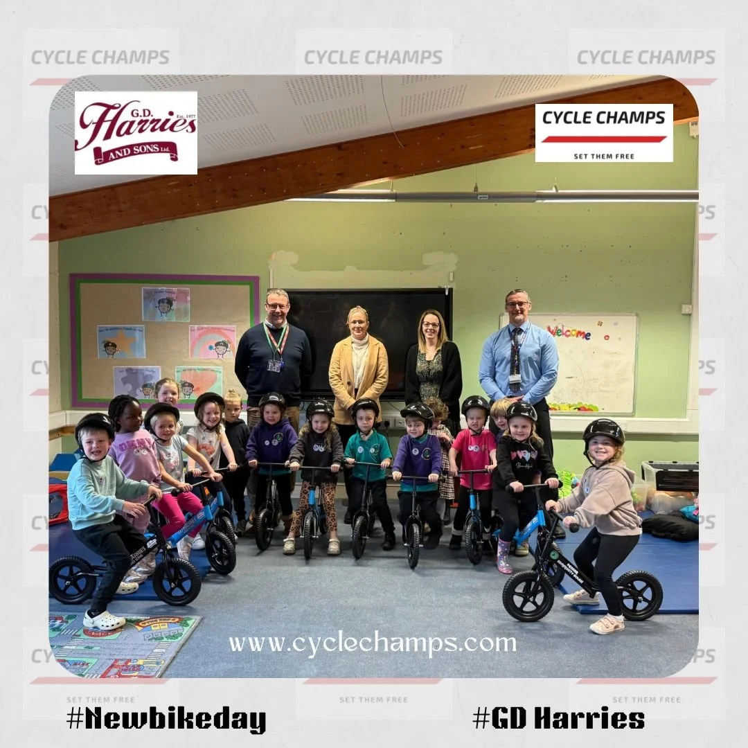 GD Harries Supports Local School With Much Needed Balance Bikes from Cycle Champs