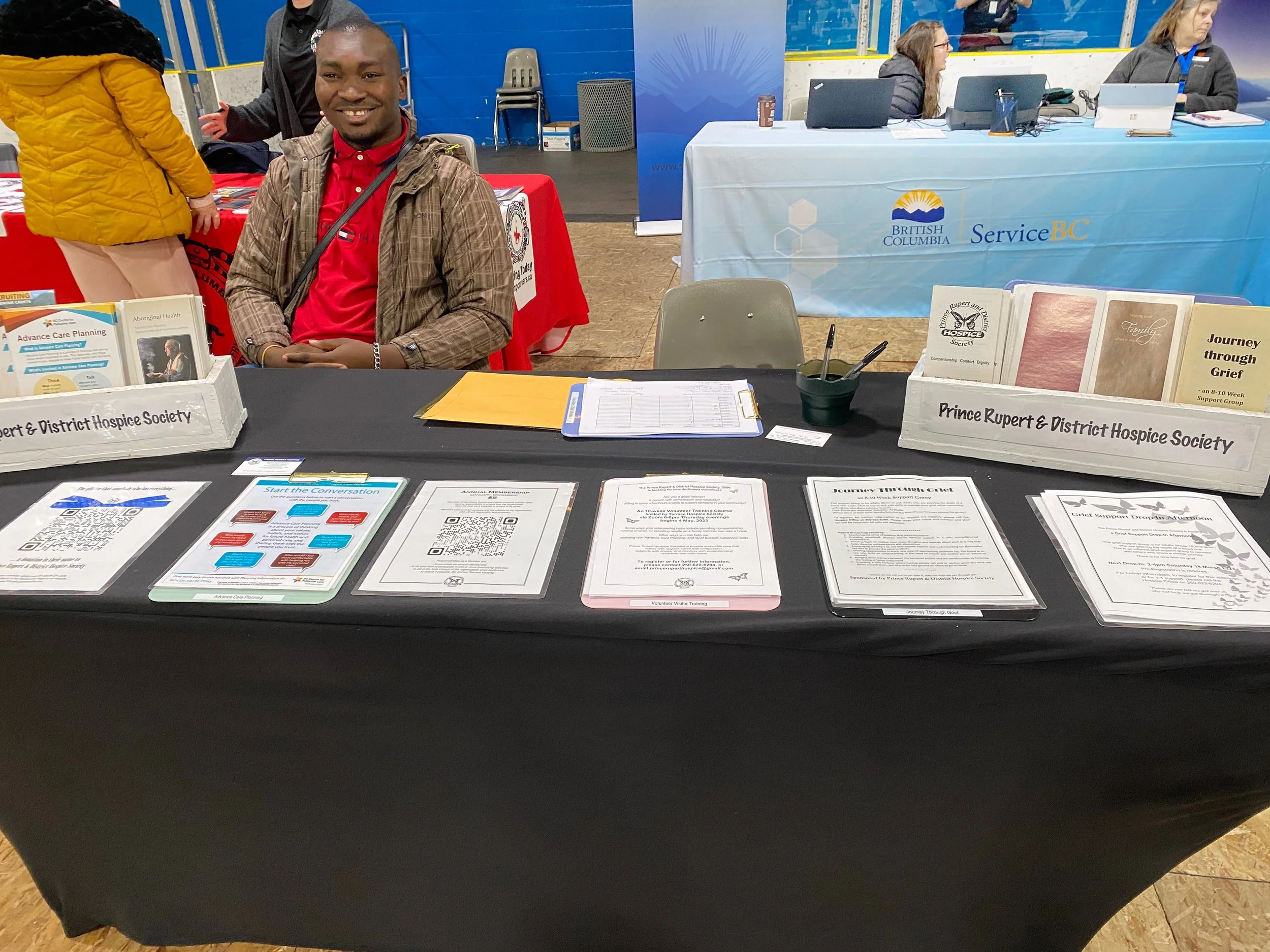 ANBT 2023 - Hospice Volunteer Trainee Joseph Ayemoba manning Hospice's information table