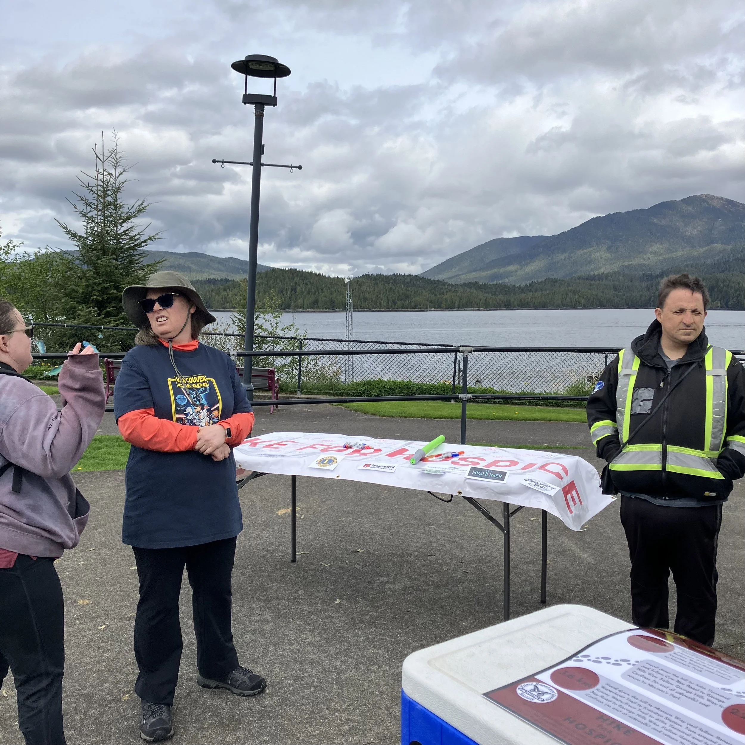 2025 Hike for Hospice - a giant vinyl banner for walkers to write messages for those they are walking in remembrance of their loved ones.  (May 4)