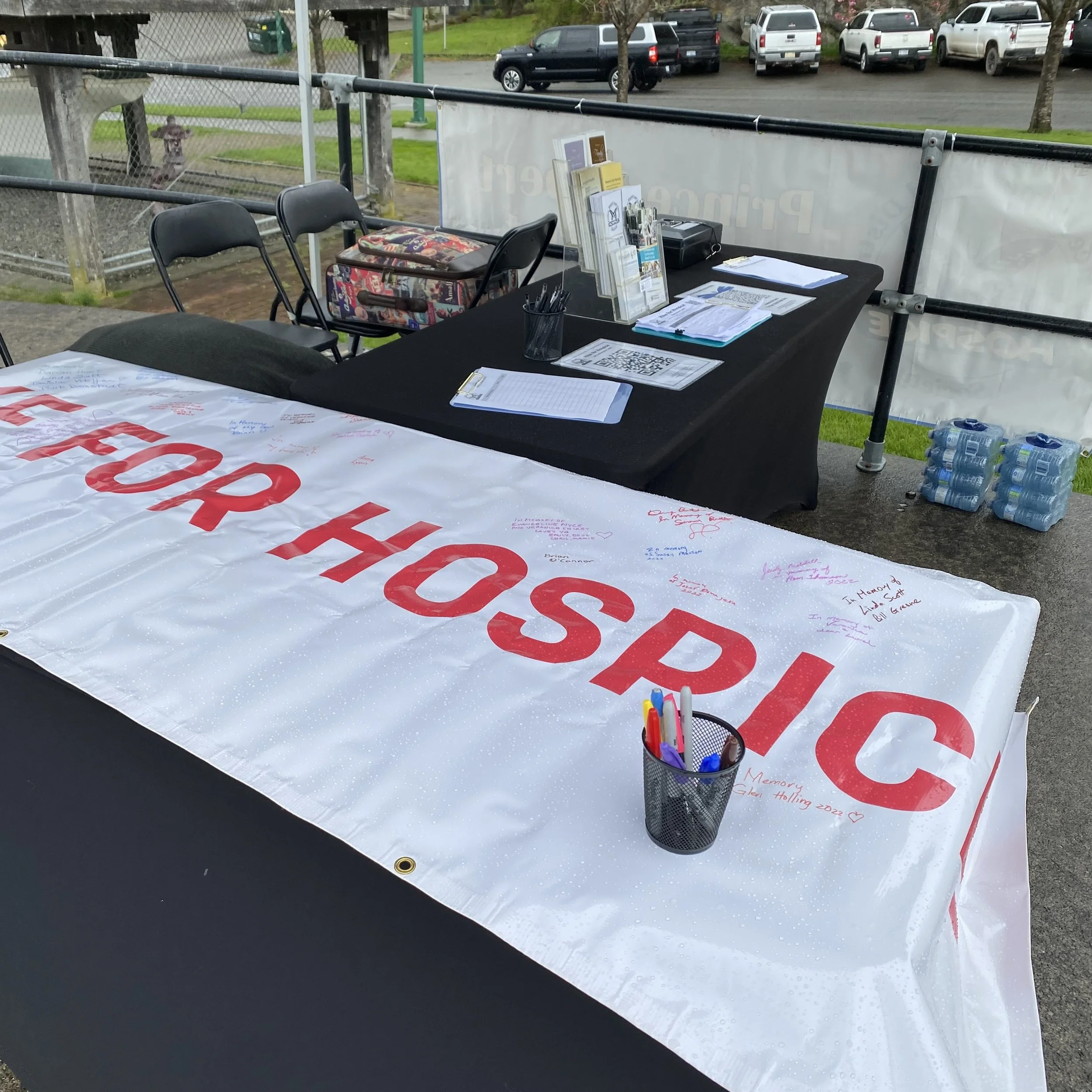 Hike for Hospice 2024 In-Memoriam Banner for participants to sign