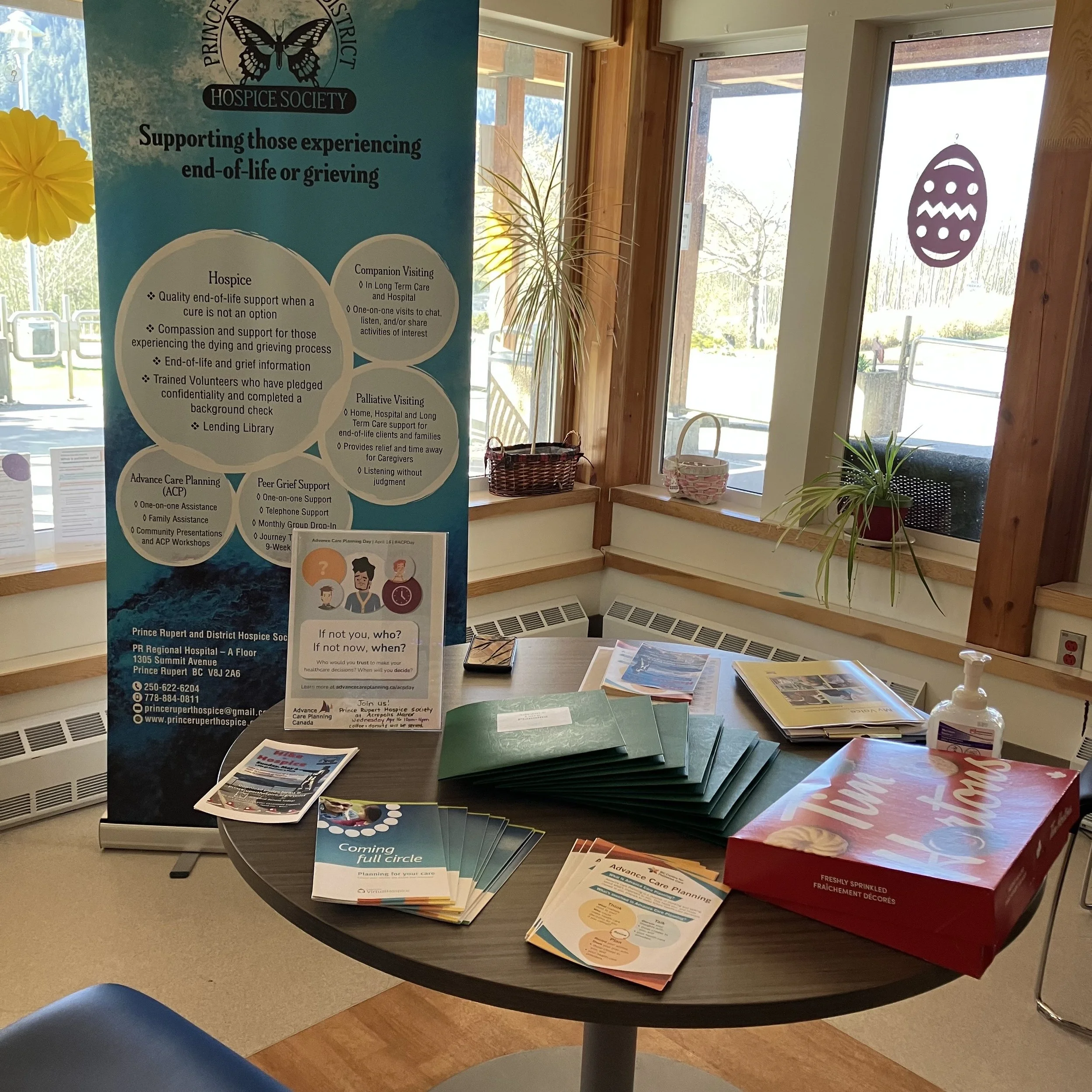 ACP Day 2025 - the information table setup for the day at Acropolis Manor (April 16)