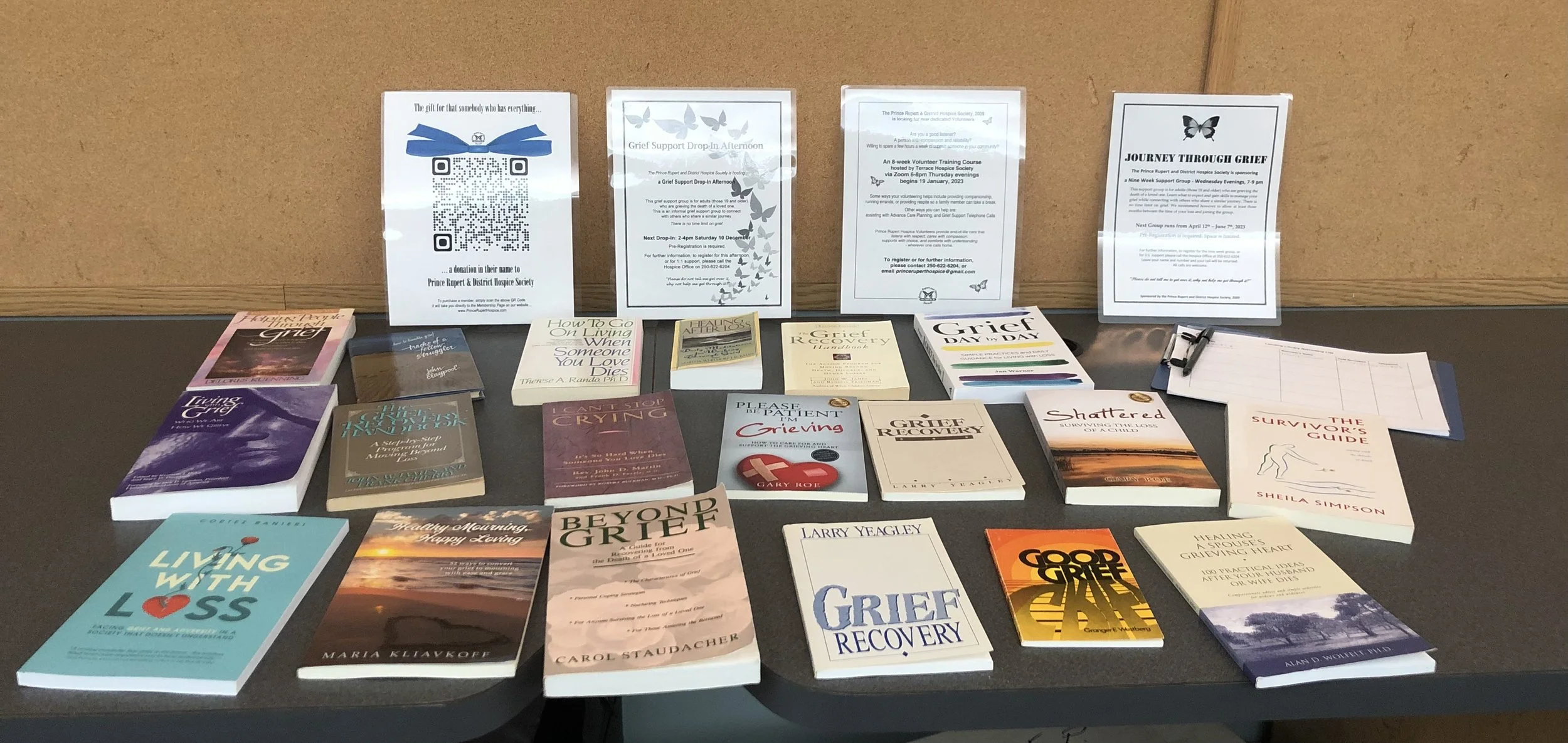 (2022) Just a few of the books available from the Hospice Lending Library
