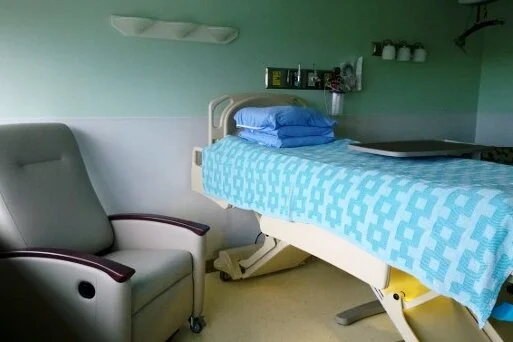 The Palliative Room on the 3rd Floor of the hospital that Hospice renovated with the help of donations from the community.