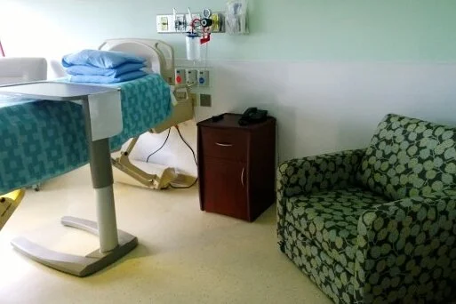 The Palliative Room on the 3rd Floor of the hospital that Hospice renovated with the help of donations from the community.